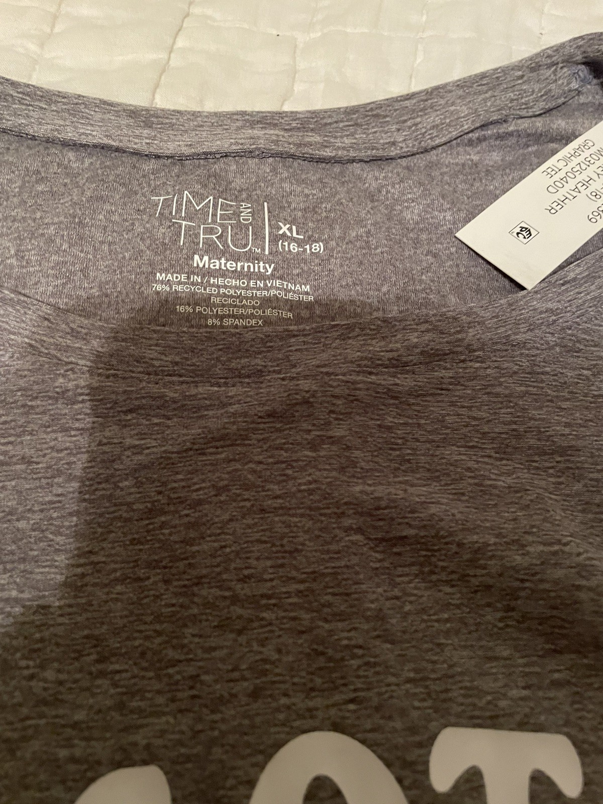 Time and Tru Women’s Short Sleeve Maternity Tee Size XL 16-18