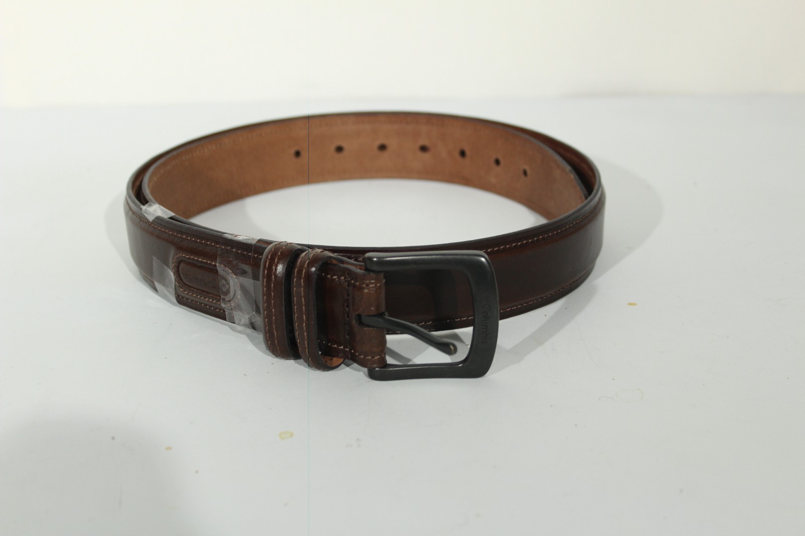 Columbia Mens Brown Leather Belt Contrast Stitch 11C002A9 Sz XL 42-44