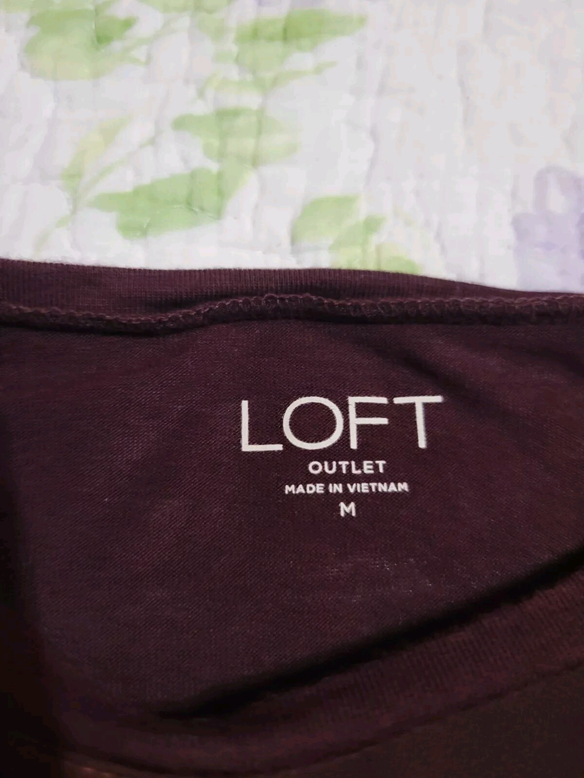 Loft Outlet Medium Long Sleeve Peekaboo Sleeves Burgundy Comfort Wear