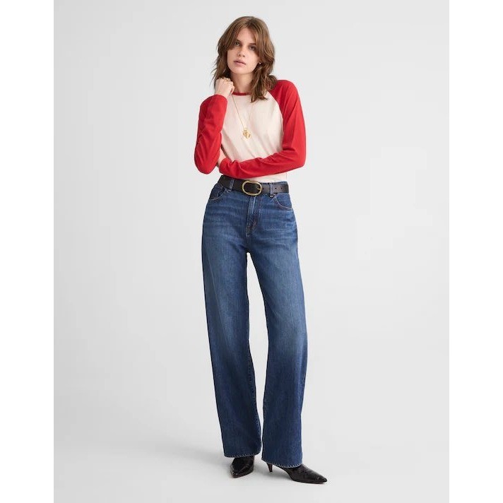 Madewell The Perfect Vintage Wide-Leg Jean 25P Medium Petite High Rise