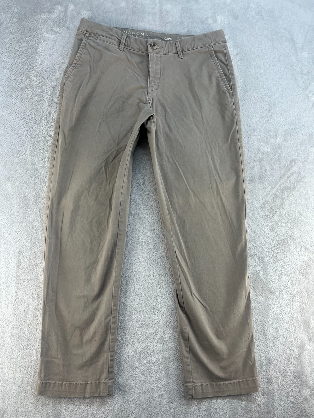Sonoma Life + Style Capri Pants Size 6 Mid Rise Beige/Taupe Casual