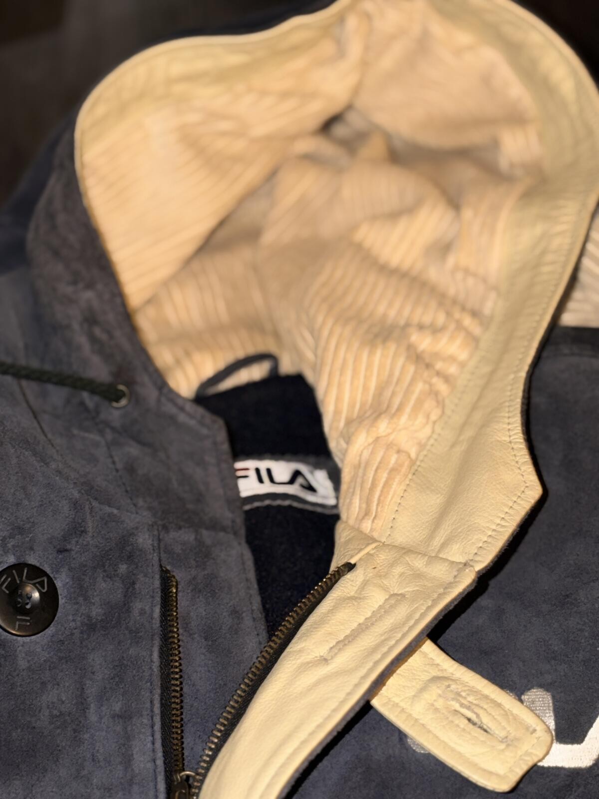 Vtg 90s FILA Suede Corduroy Toggle Jacket Leather Trim Japan Import – Pristine