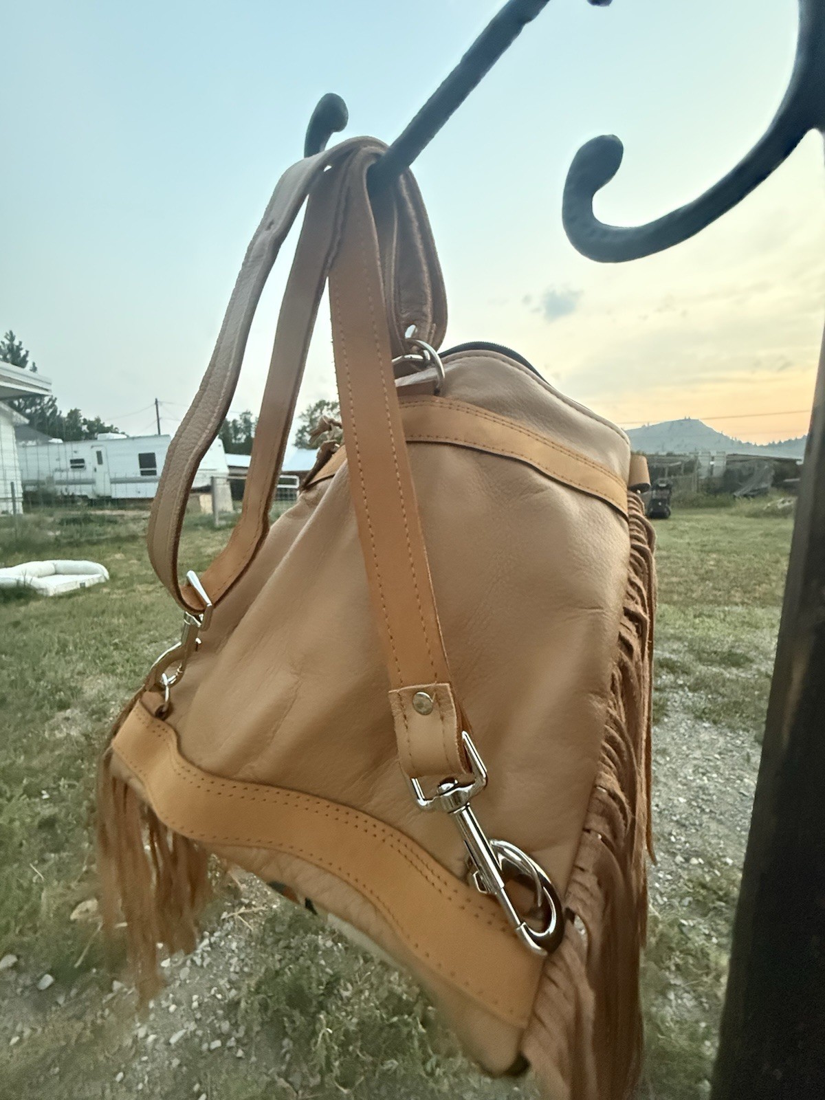 Mercy Grey Design Co Western P-Wool Geometric Fringe Crossbody/ Backpack custom