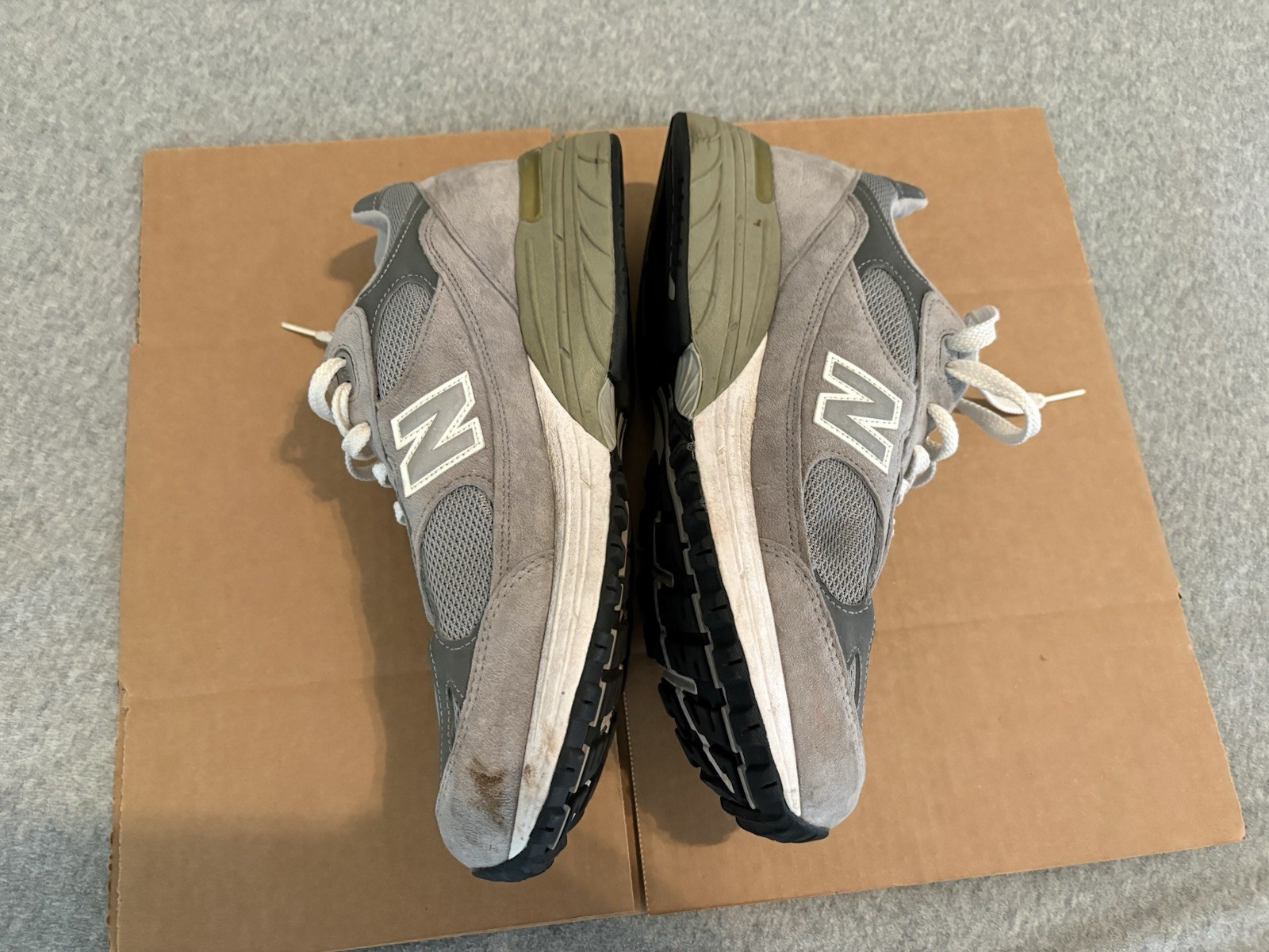 New Balance 993 Gray White Running Shoes Made in USA MR993GL Size 9.5