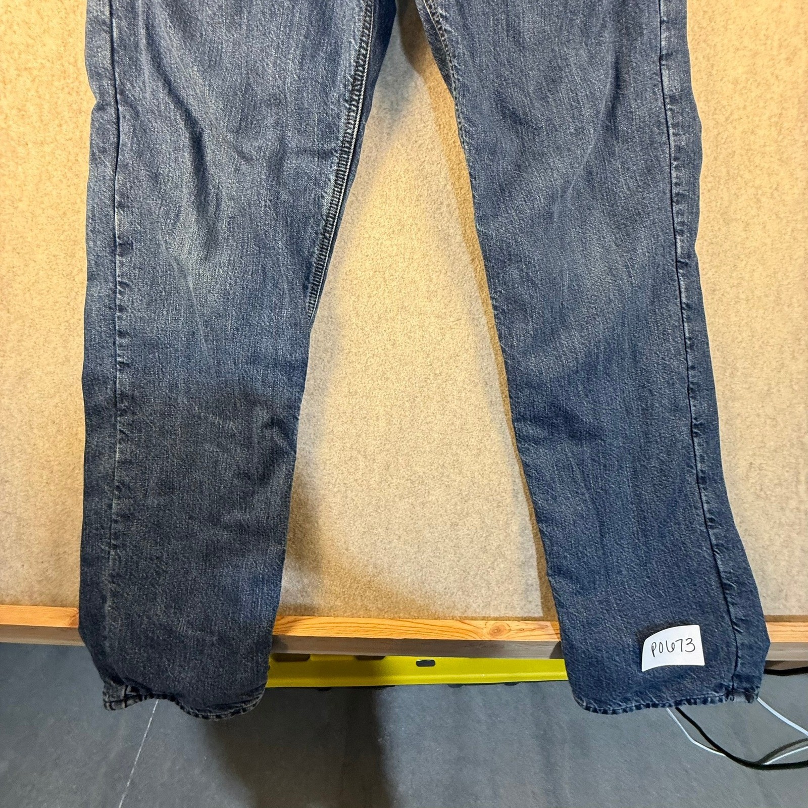 Carhartt Mens Relaxed Fit Flannel Lined Jeans Blue Denim Straight Leg 34×34