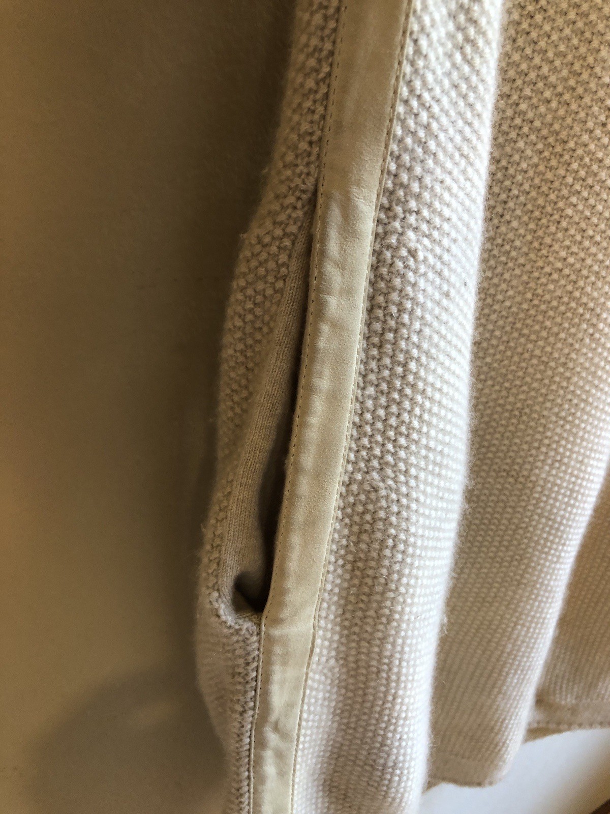 LORO PIANA 100% CASHMERE BEIGE SUEDE LEATHER TRIM SWEATER DRESS, SIZE IT 40