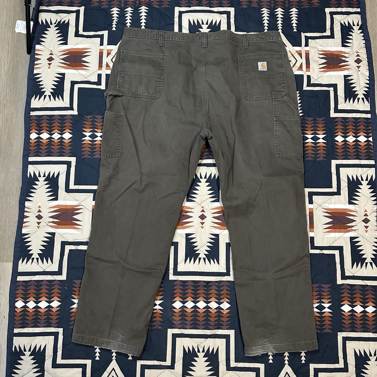 TWO Carhartt Relaxed Fit Carpenter Work Pants 50 X 32 Brown