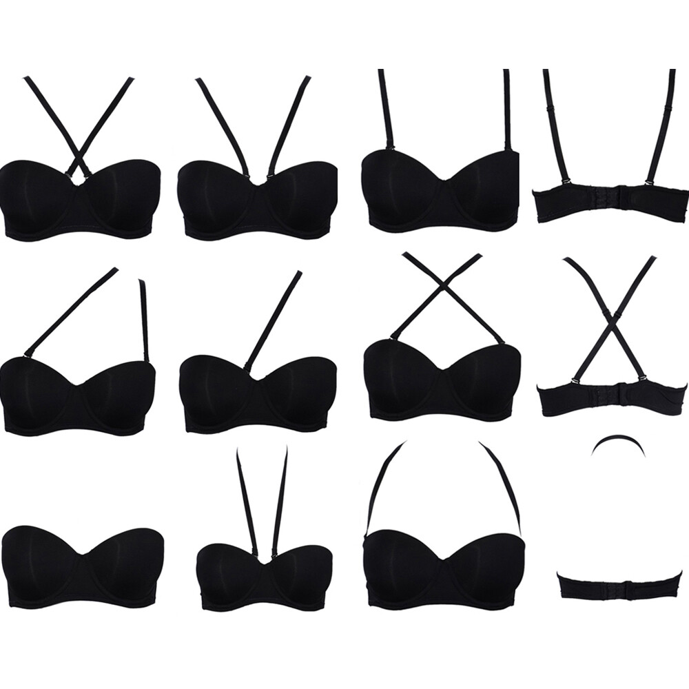 Strapless Convertible Underwire Multiway Padded T Shirt Push-Up Backless Bra