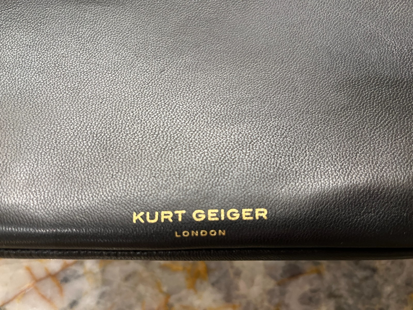 kurt geiger preowned black leather quilted kensington two way handbag/ crossbody