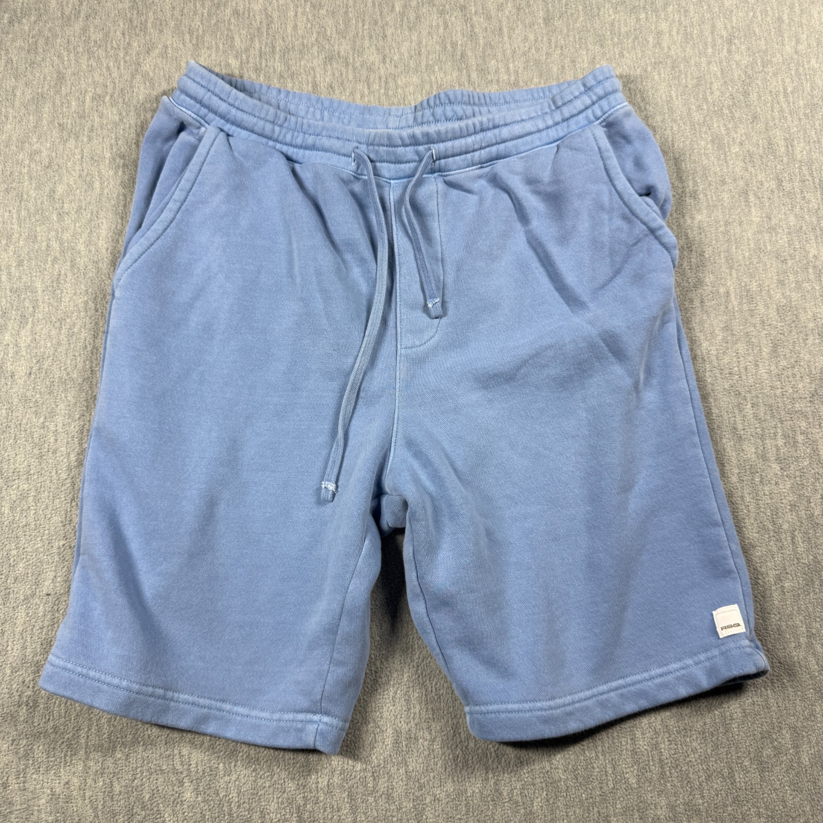 RSQ Shorts Mens Medium Blue Fleece Drawstring Elastic Waist Raw Hem Casual Gym