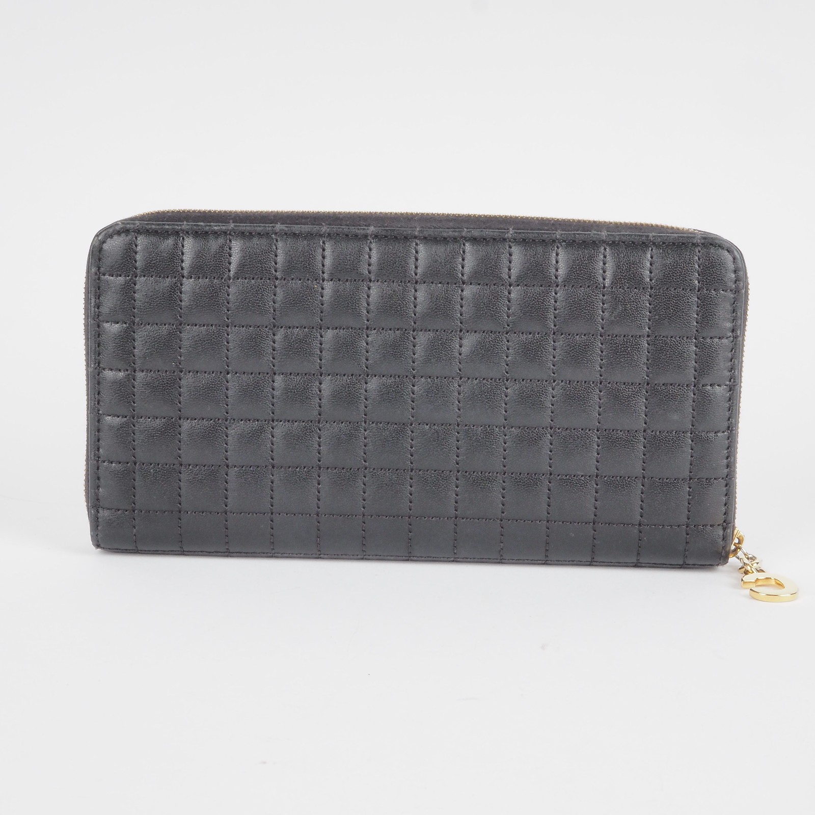 CELINE wallet C-charm stepped zippy long wallet leather purse OP: €750