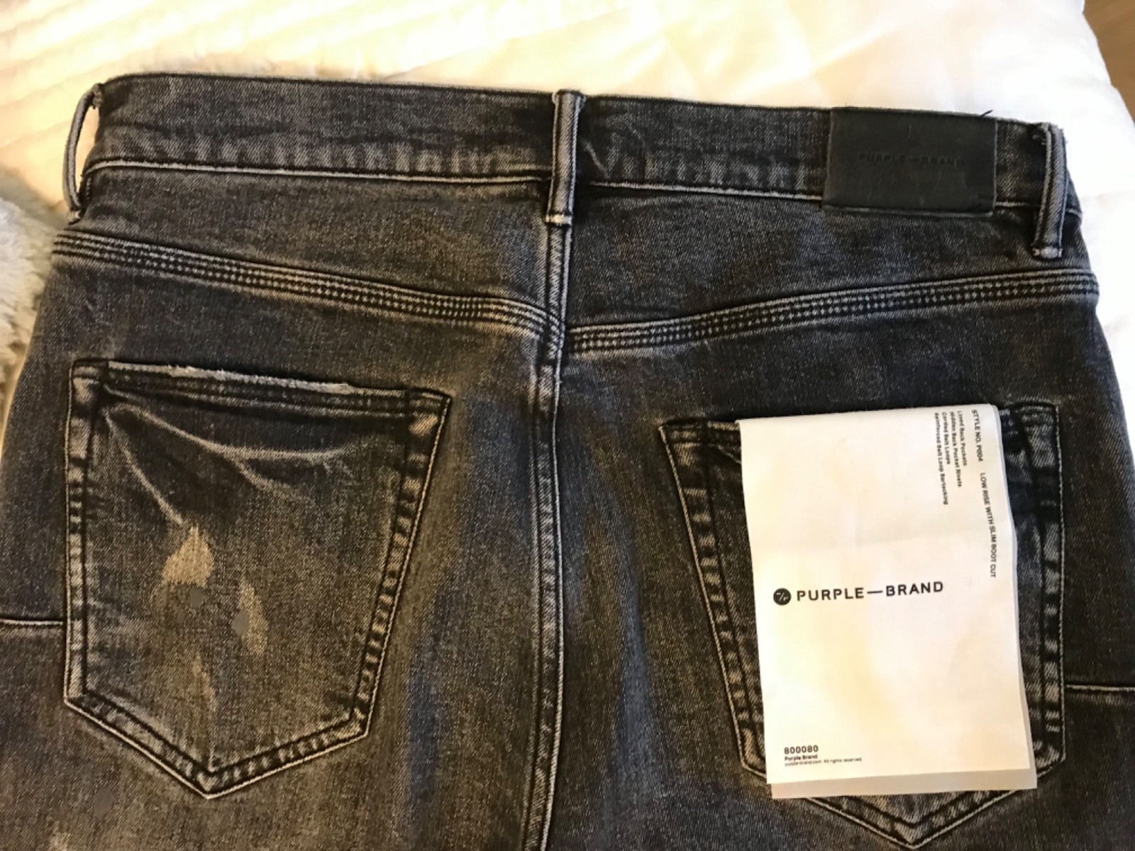 Purple Brand Jeans P004 Boot Cut men’s size 34 Black Distressed Denim nice clean