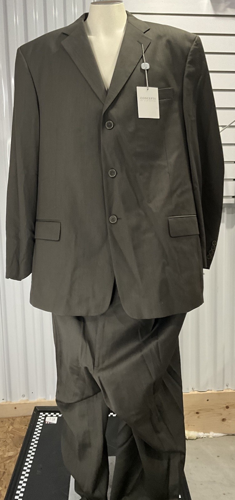 Concepts Claiborne Mens Two Piece WORSTED Wool Suit Pants & Jacket 52 48 L NEW