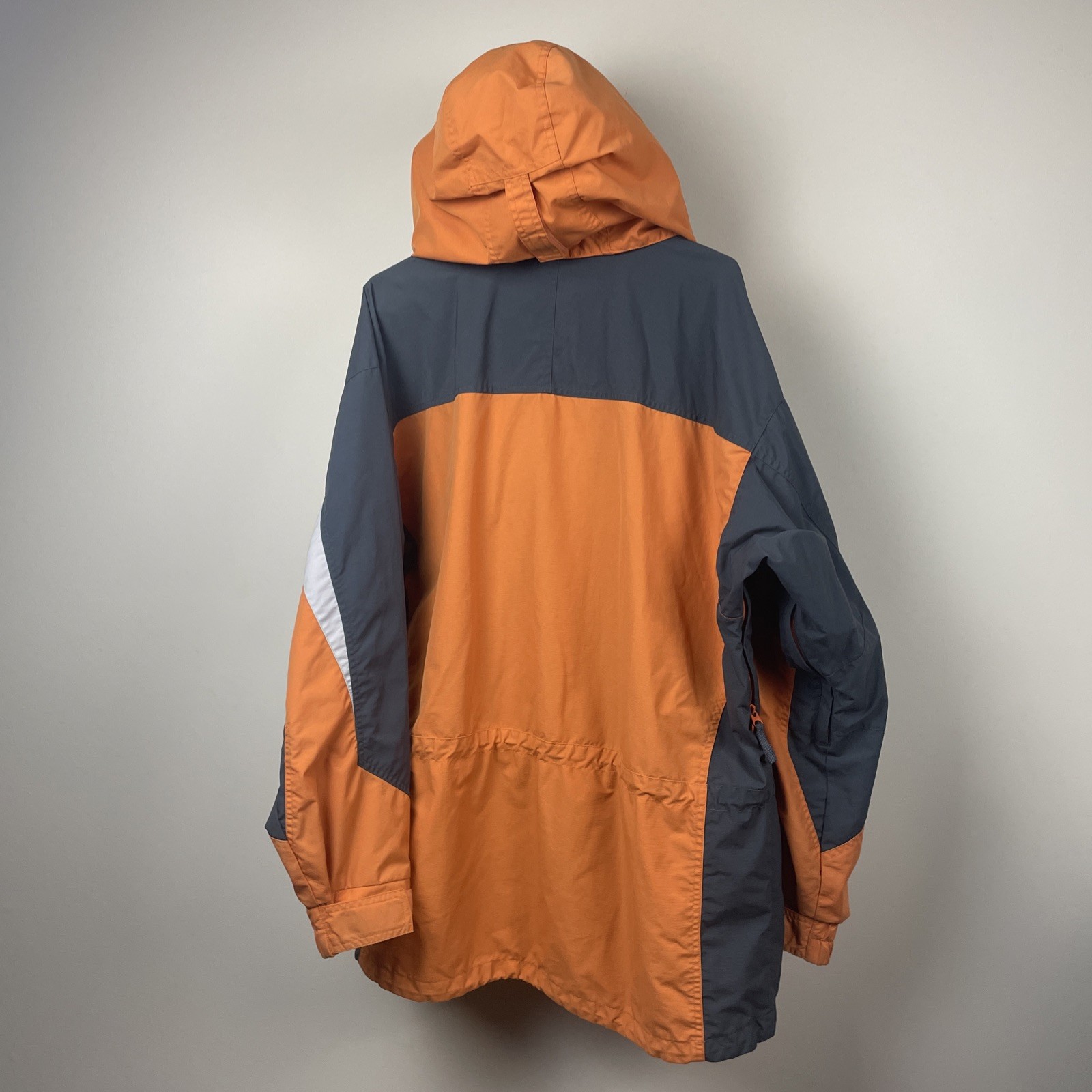 Columbia Men’s Full Zip Jacket Orange Gray Colorblock L Regular Stand-Up Hooded