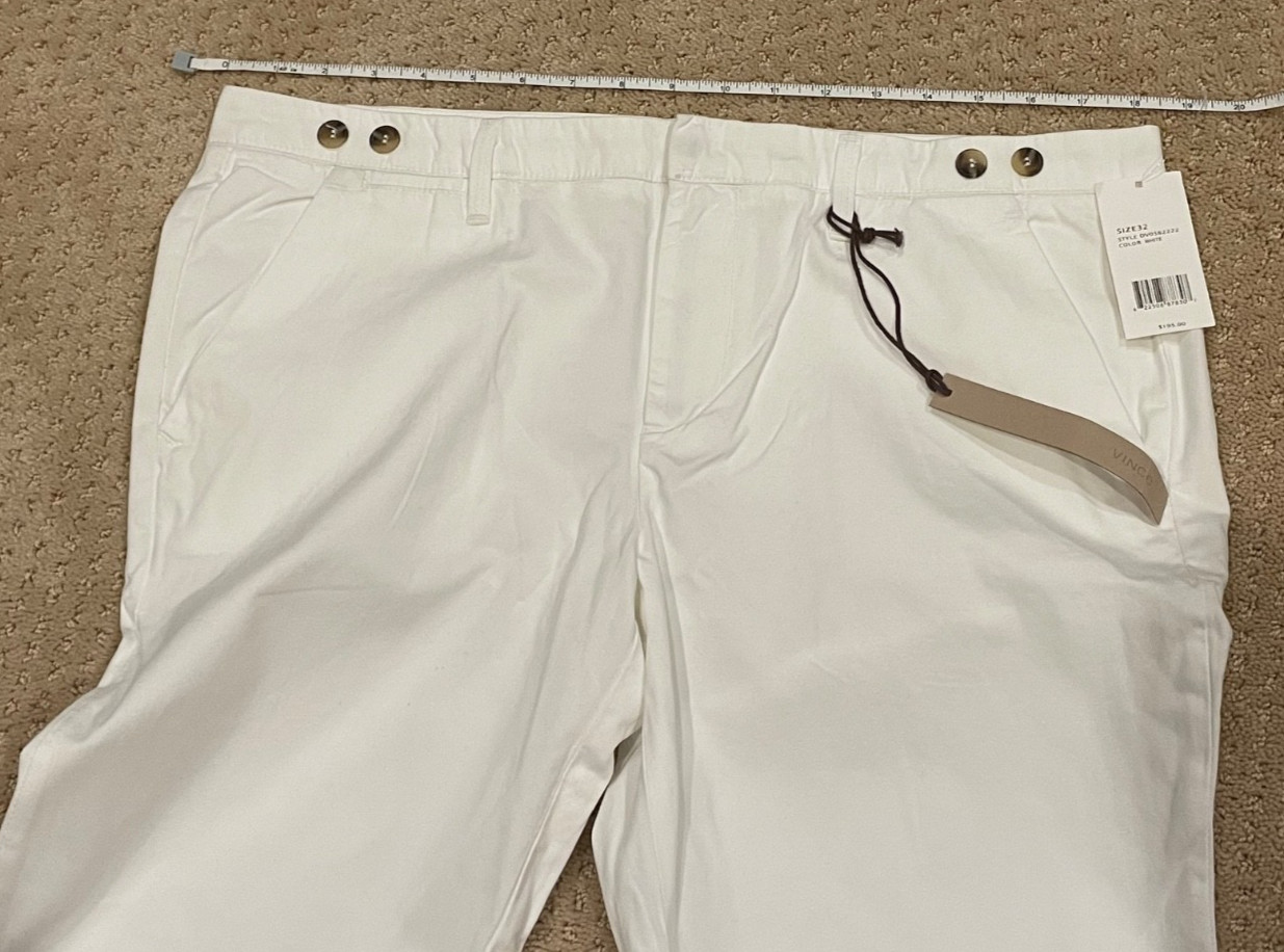 Vince Rover Ankle Trouser White Casual Pants Mens Size 32 NWT MSRP $195