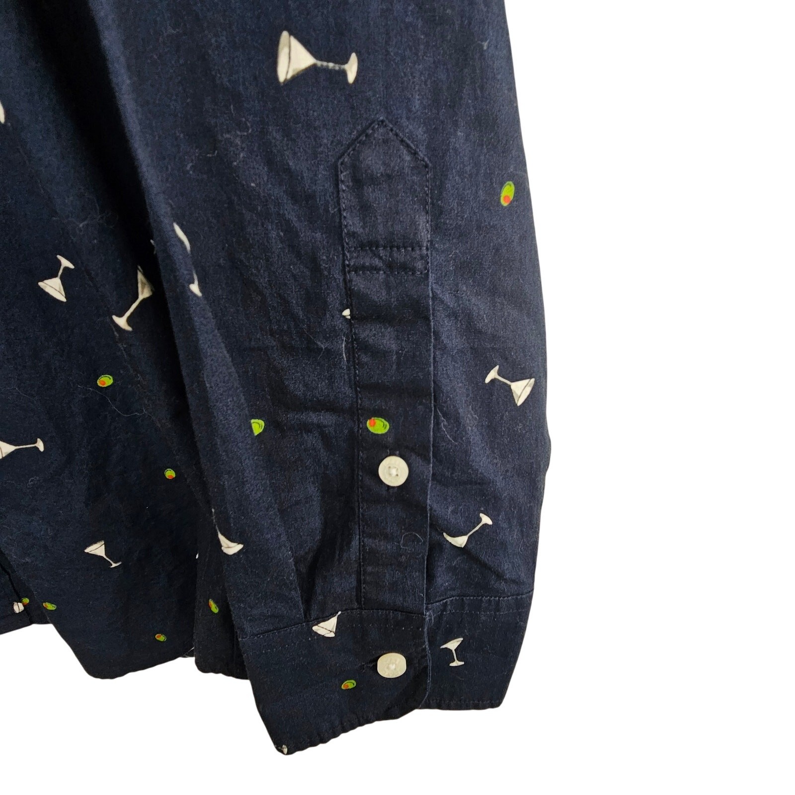 J. Crew Mens Martini Print Button Shirt M Classic Fit Flex Washed Preppy Resort