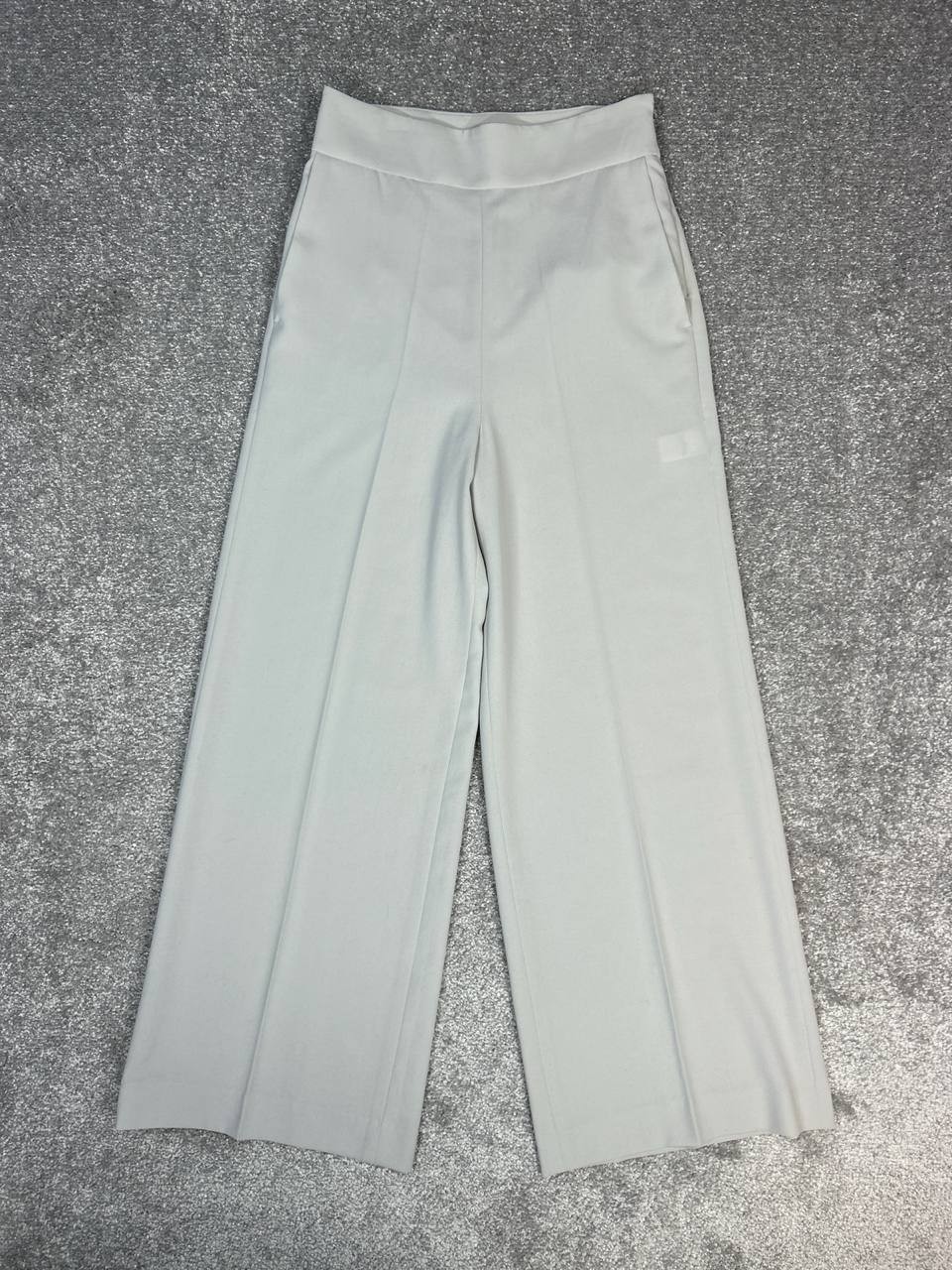 United Arrows Tokyo Pants Womens 36 Gray Stretch High Rise Wide Leg Side Zip