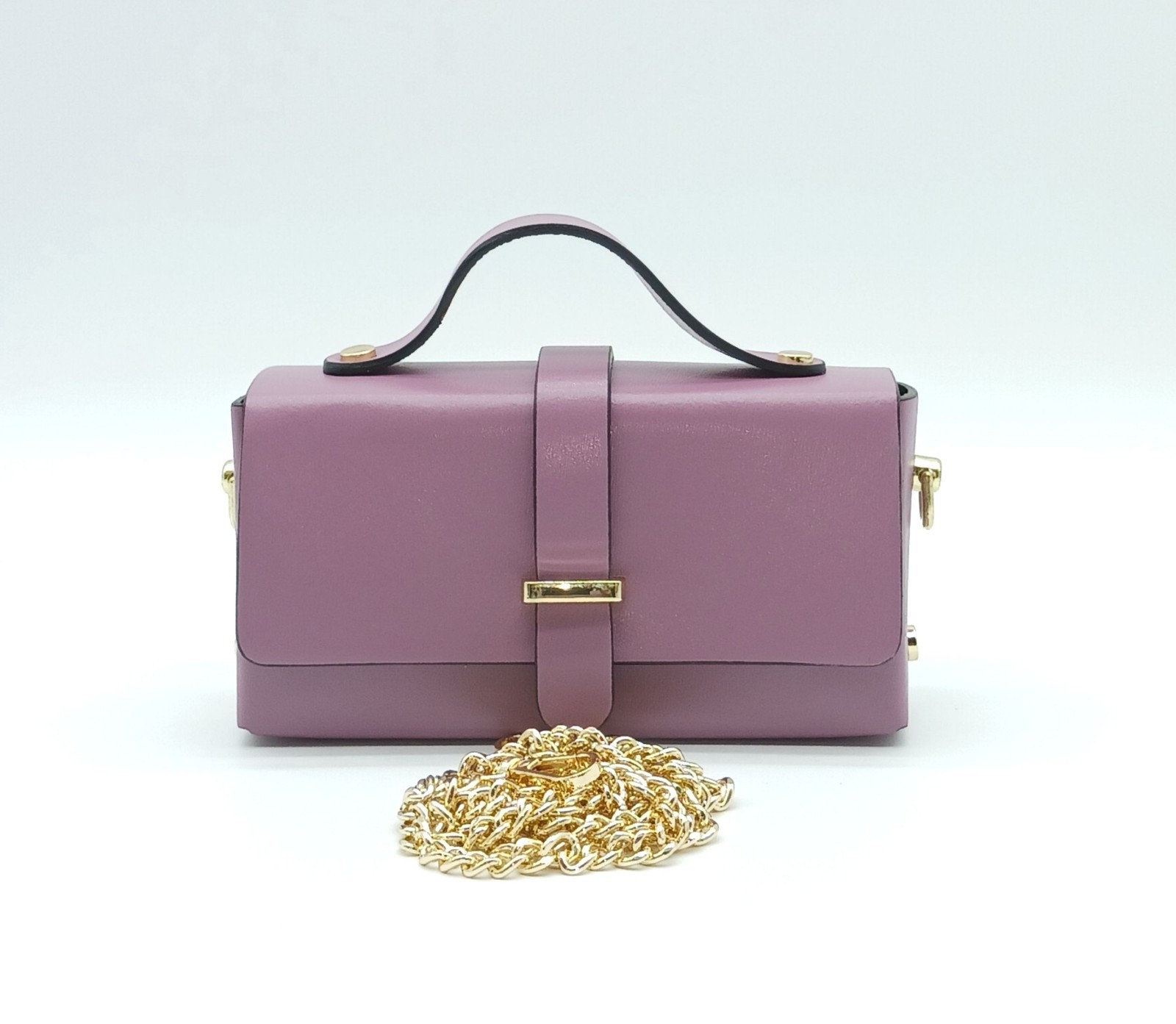 Antique Pink Italian Genuine Leather Small Crossbody Handbag – Made In Italy