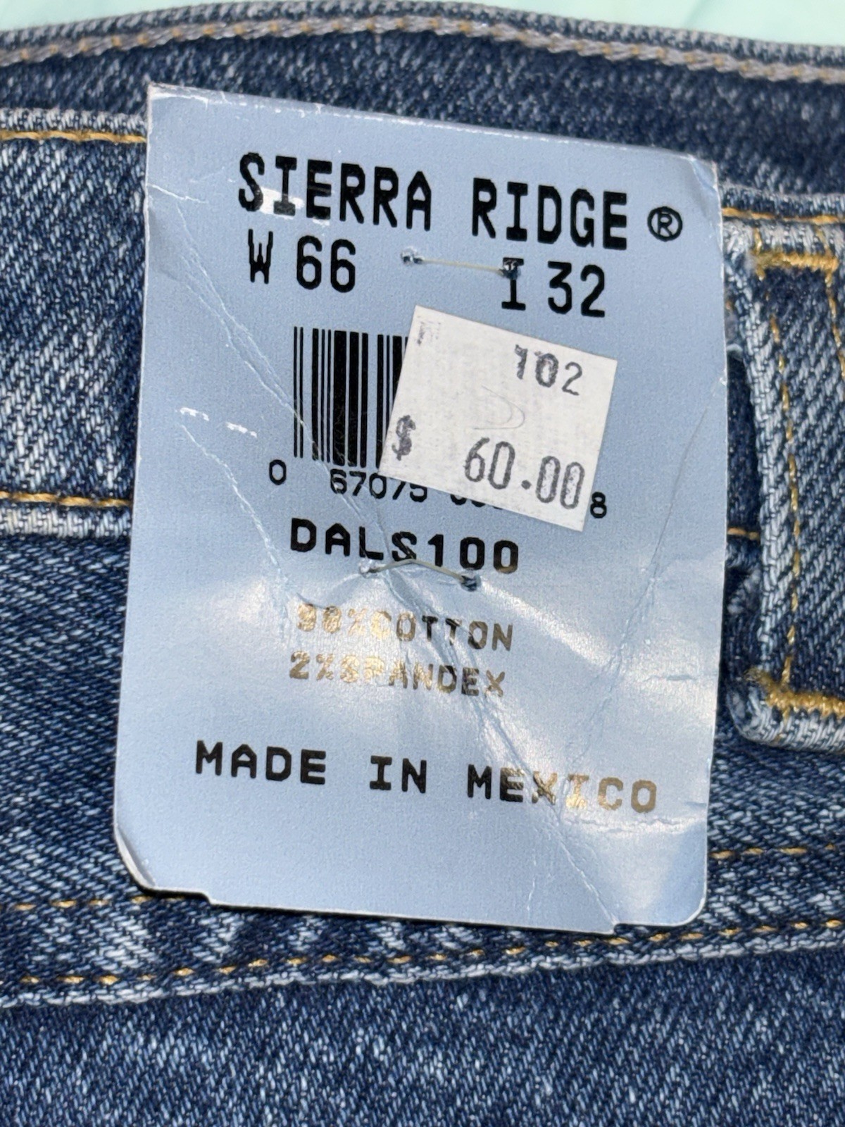 sierra ridge jeans W66 I32 Stretch Blue 98% Cotton 2% Spandex