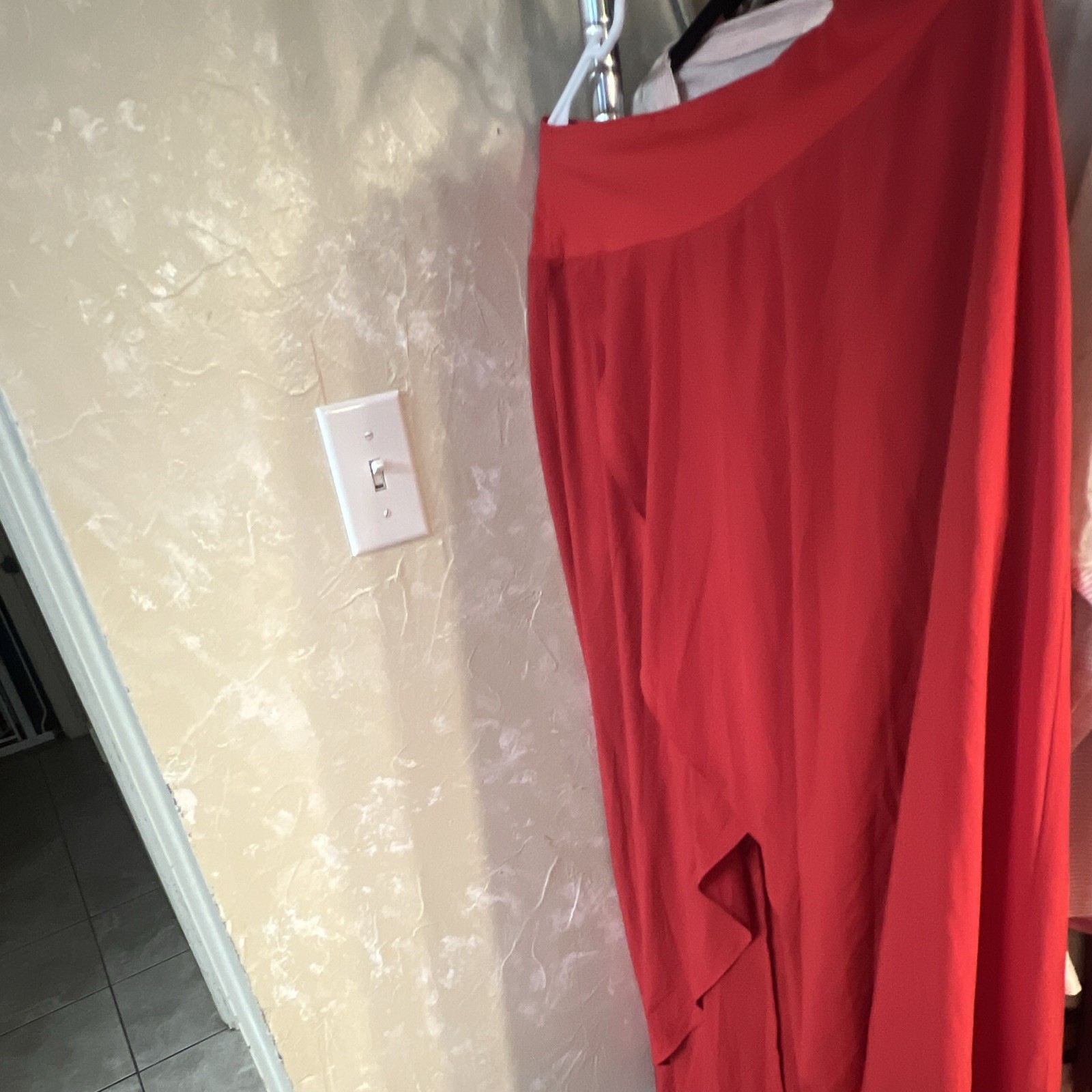 Halara Red Solid Breathable Quick Dry Long Sleeve skirt One-Piece Women’s L