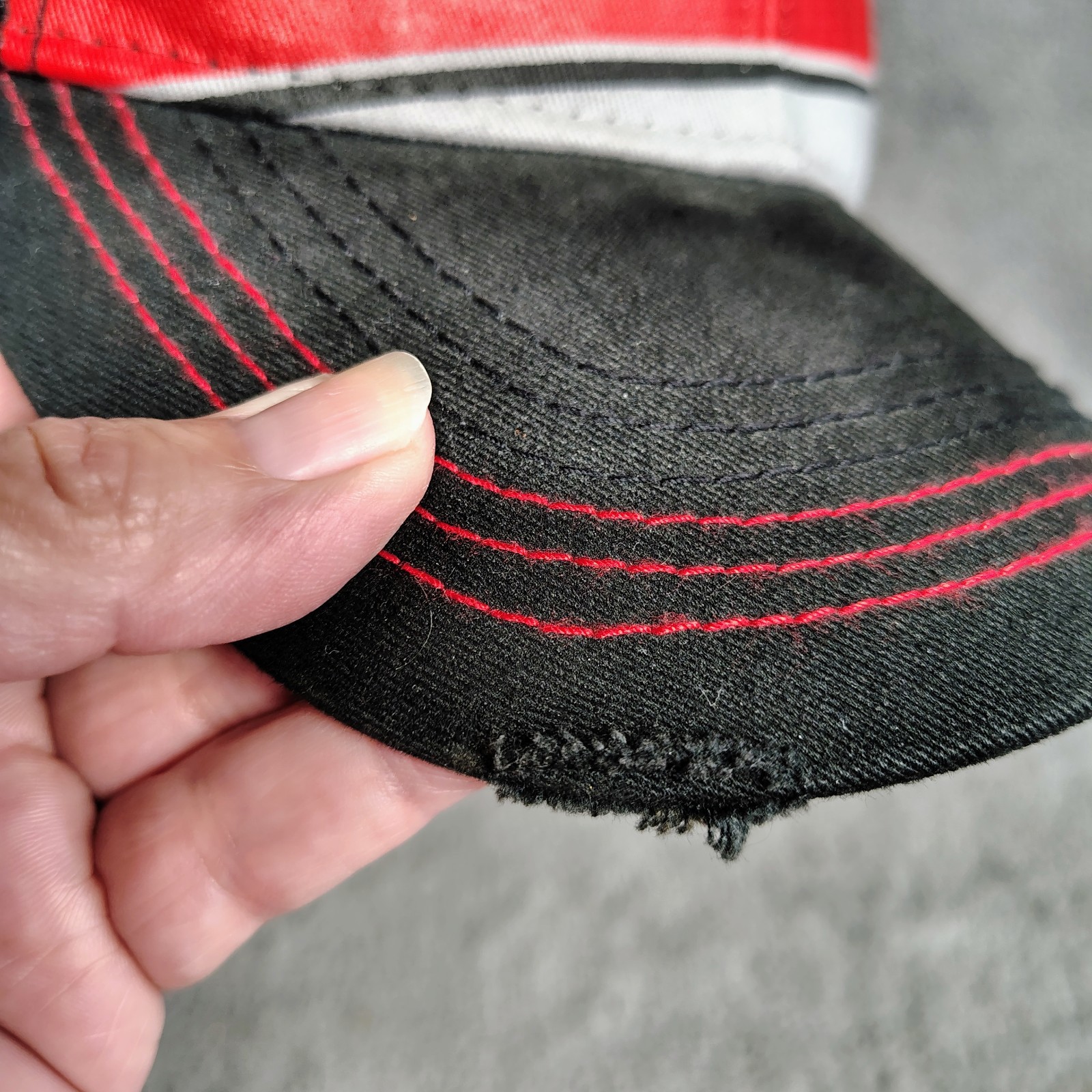 Cummins Trucker Hat Men’s Adjustable Strapback Grey Black Red Distressed Brim
