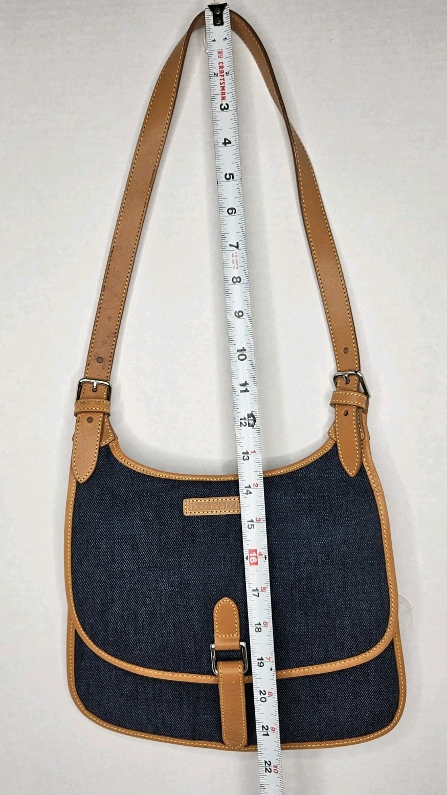 Dooney Bourke Vintage TD38 SD Denim Sling Blue Shoulder Bag Purse Handbag