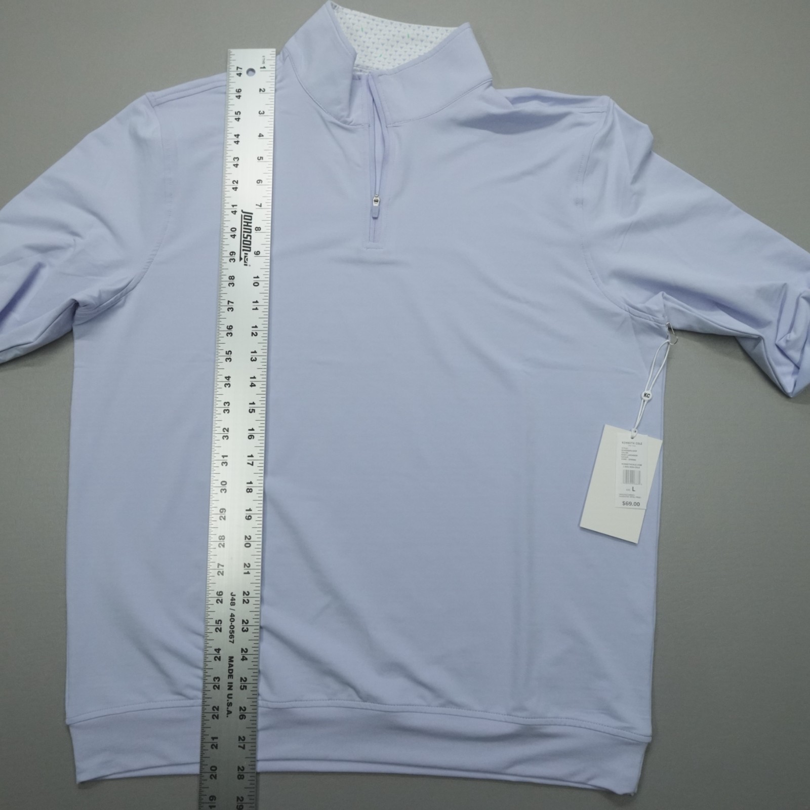 Kenneth Cole Golf Performance 1/4 Zip Pullover Stretch Wicking Baby Lavender