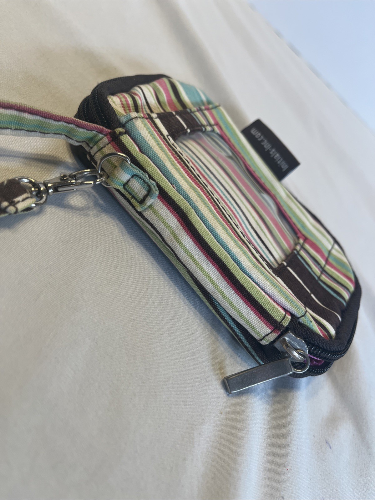 Initials Inc Wristlet Wallet Colorful Stripe ID Holder 5.5 x 3.5 Inches