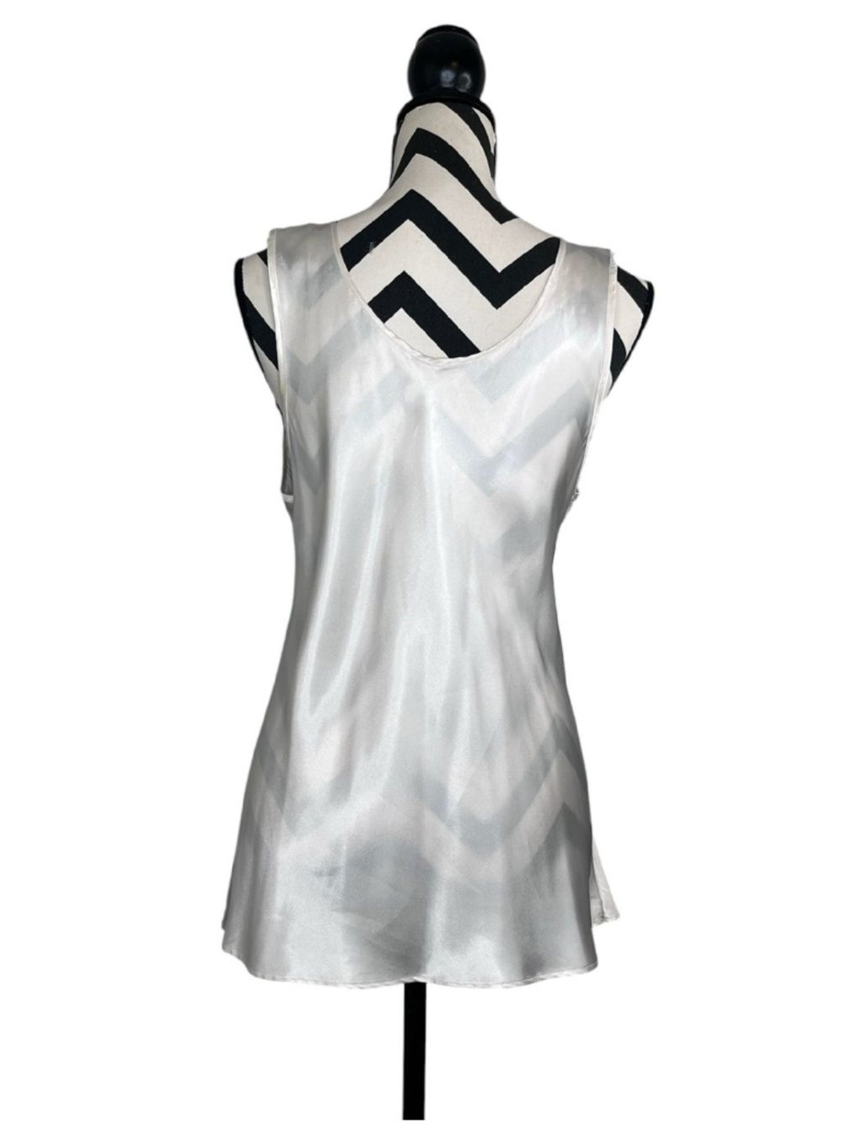 Vintage Sz XL Coquette Y2K Lace Neck Sleeveless Stain Camisole Top