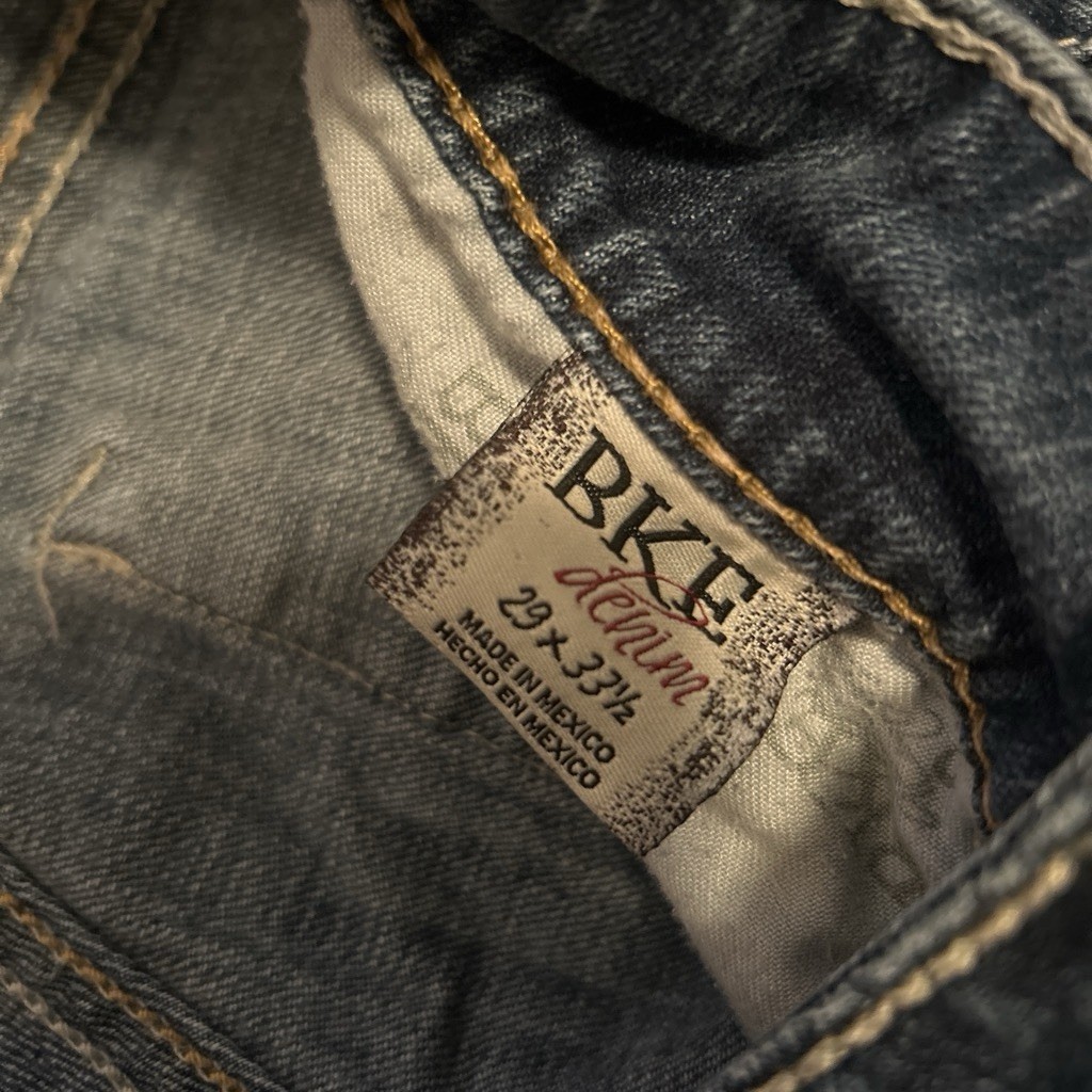 y2k BKE Women’s Bootcut Jeans Medium Wash Blue Denim Studded Logo Pockets