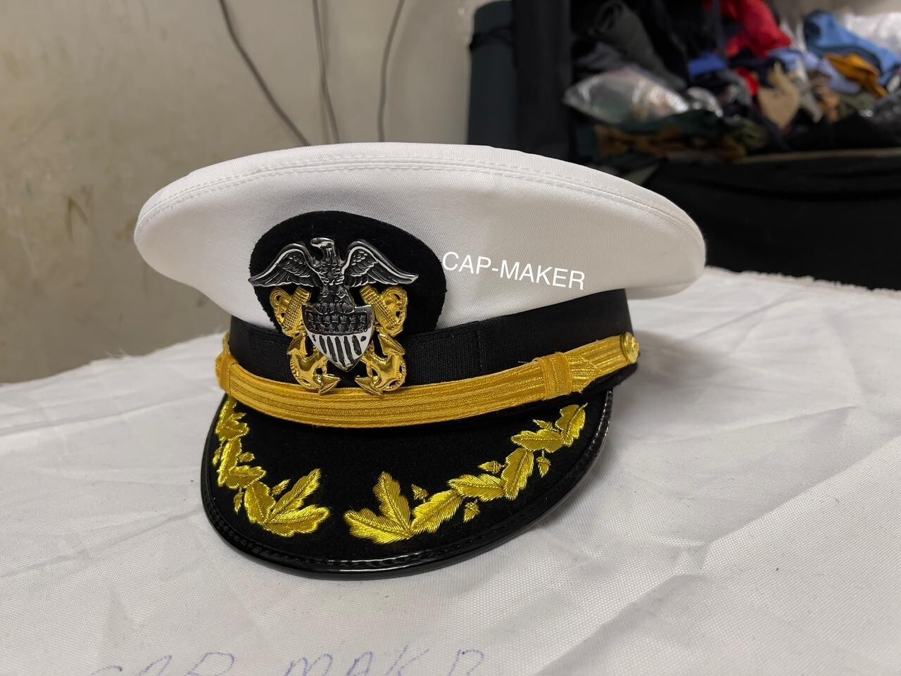 US Navy Commander Admiral Rank White Hat Cap All Sizes Available