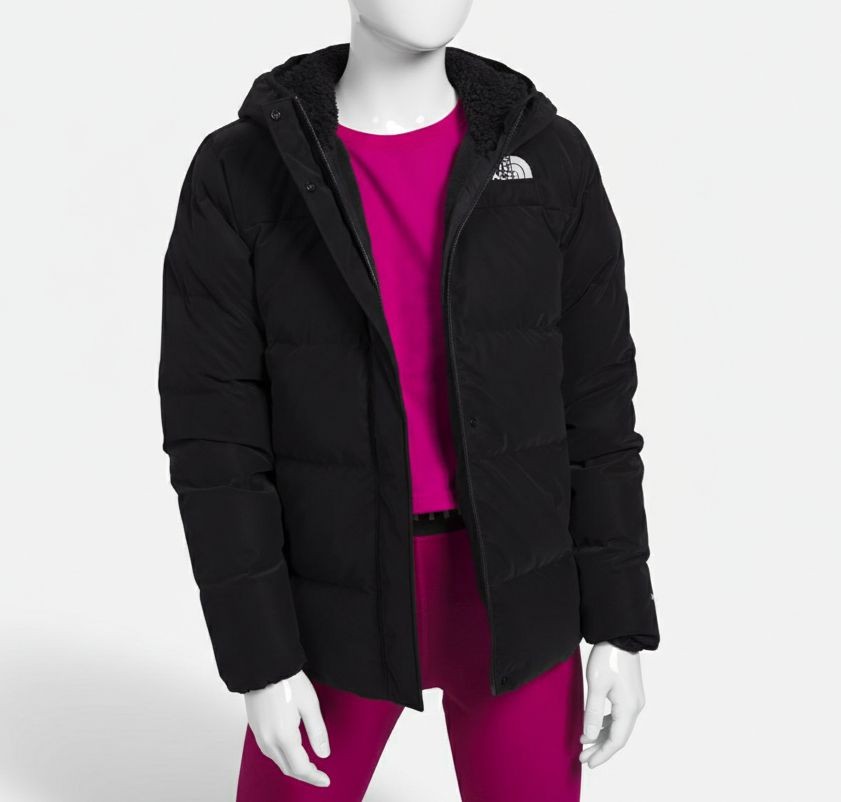 The North Face Kids Girls Black Fleece-Lined Down Parka Coat Jacket Sz, XL 14-16