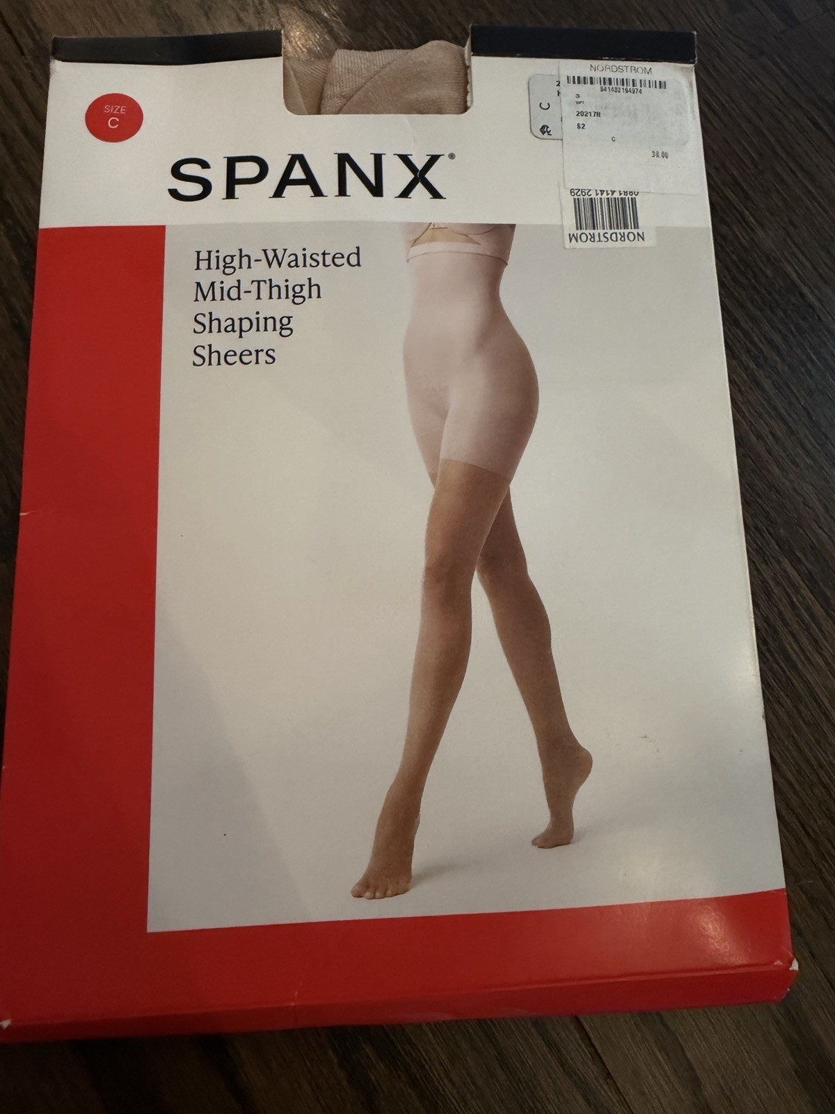 Spanx Womens High-Waisted Full Length Mid Thigh ShapingSheers Nude Sz C NEW NIB