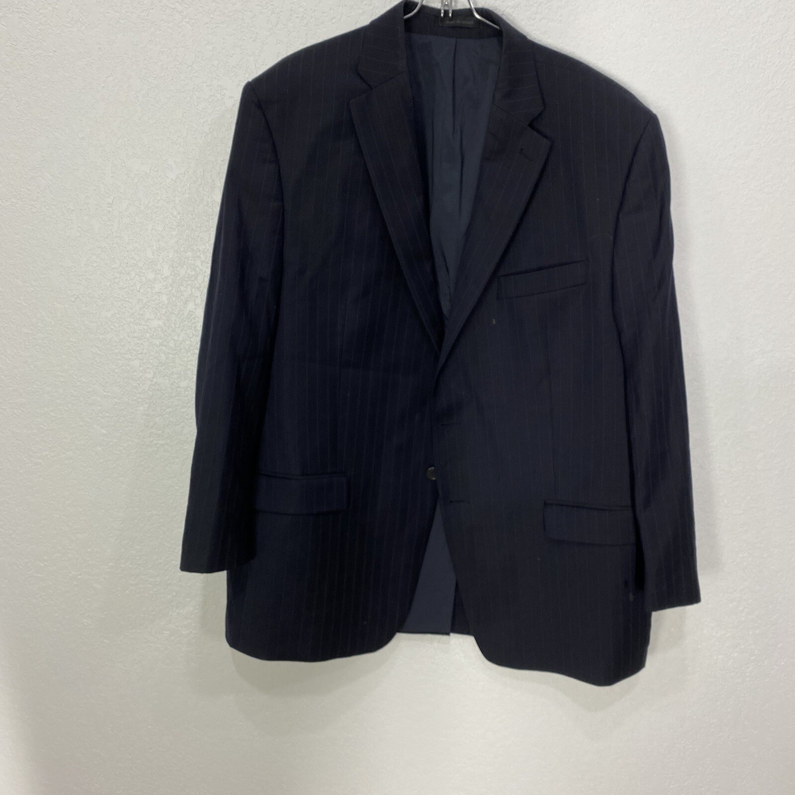 Lauren Ralph Lauren Wool Blue Stripped Blazer Mens Size 46R Formal Basic Jacket