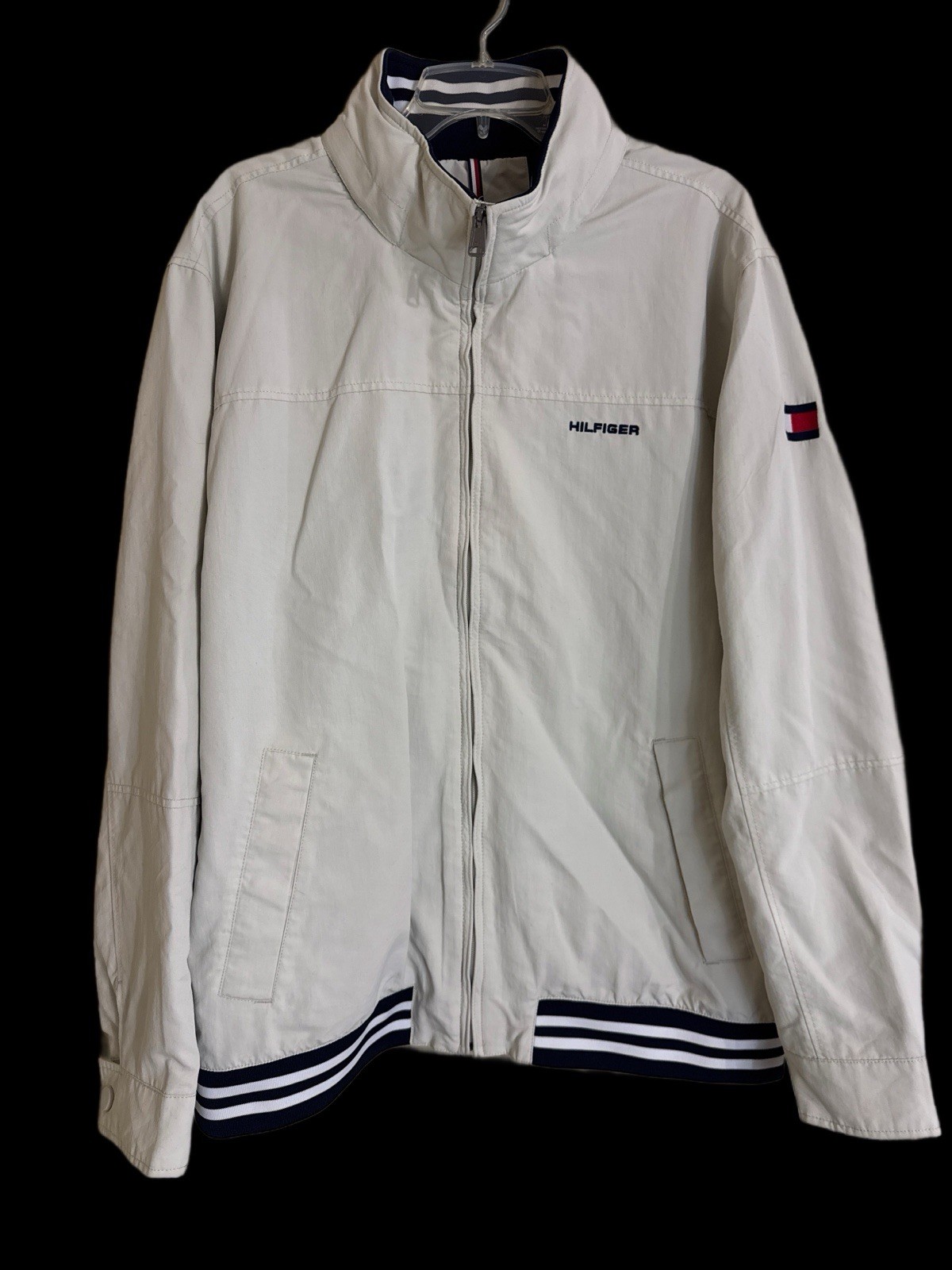 Tommy Hilfiger Full-Zip Mens Jacket Regatta White Size XXL No Hood