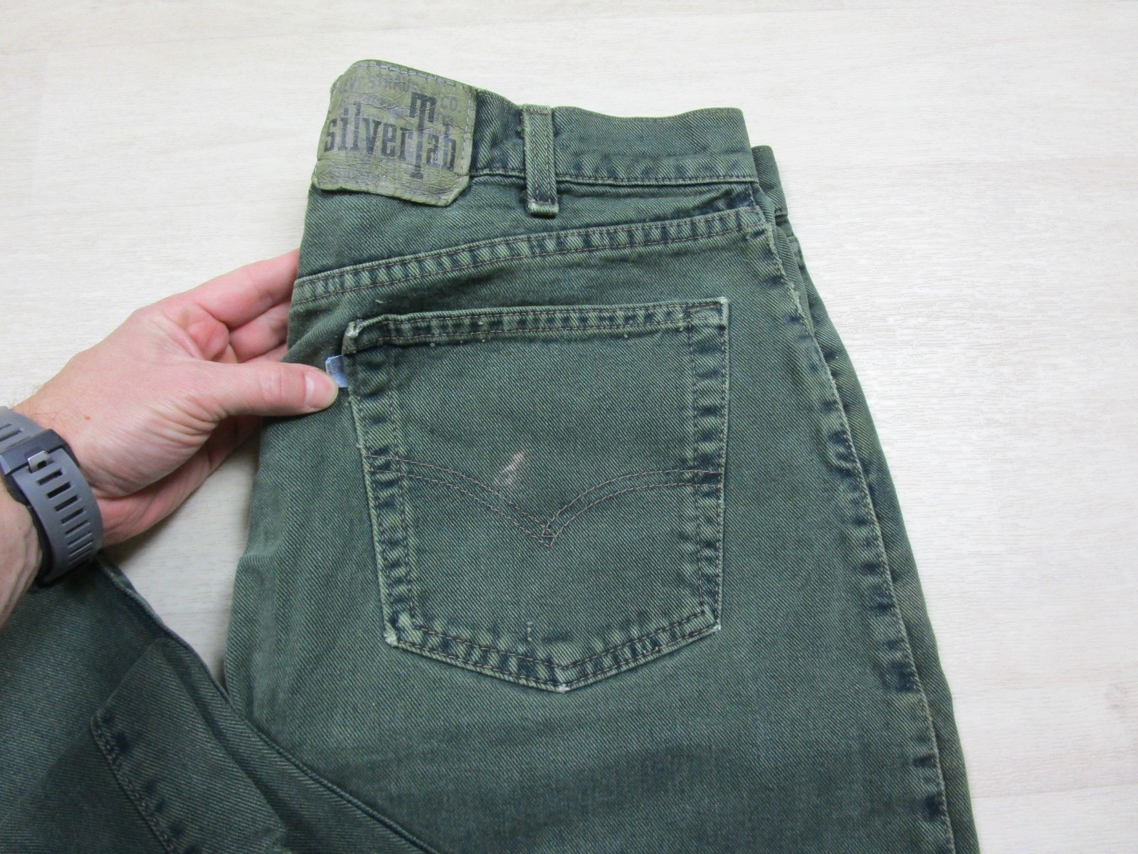 Vintage Levis SilverTab Baggy Green Jeans Men’s 32×29.5 Purple Label USA 90s