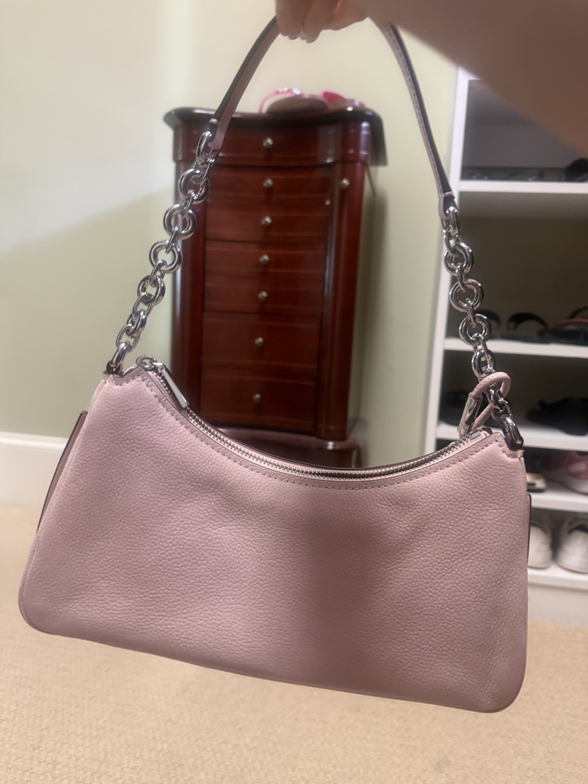 Michael Kors Nolita Medium Nubuck Chain Pochette