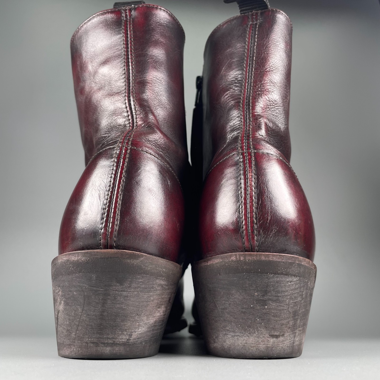Laredo Fletcher Men’s 13 D Cherry Leather Side Zipper Western Ankle Chukka Boot