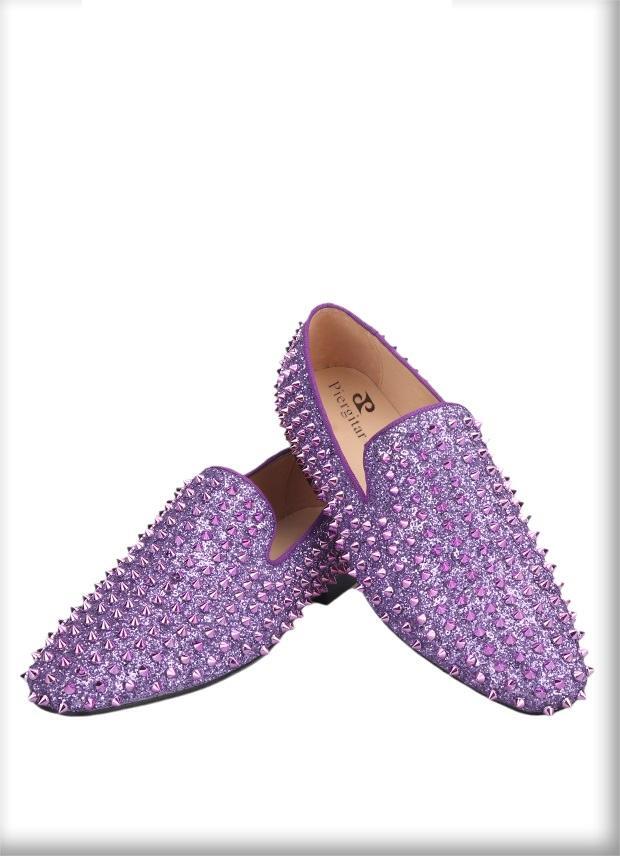 Runway Loafers Men’s Rivets Wedding Slip On Loafer Spikes Dress Shoes Nightclub