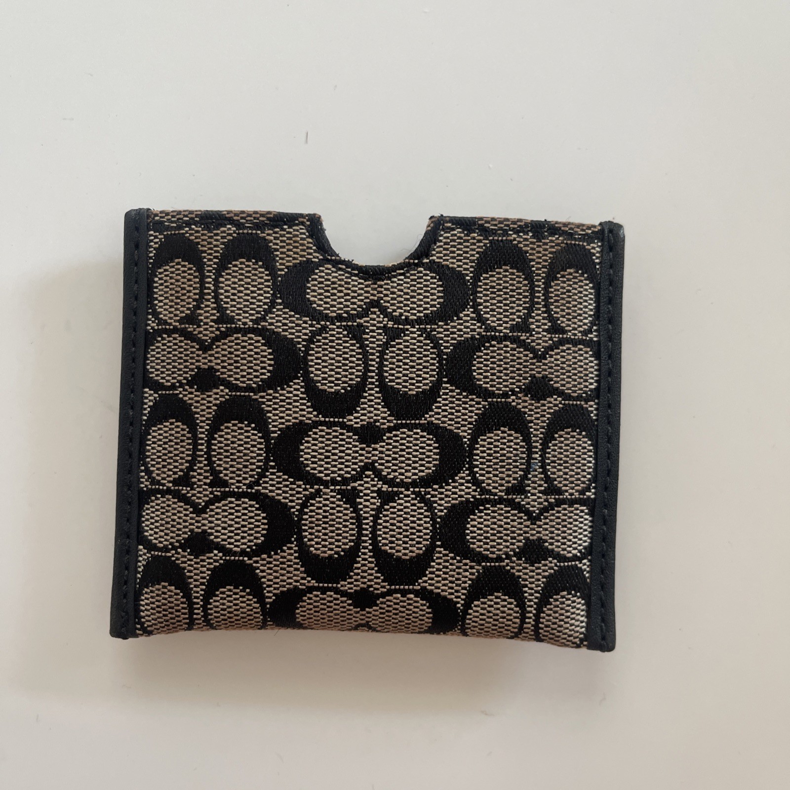 Vintage Coach Black Signature Logo Fabric Double Sided/ handbag only/