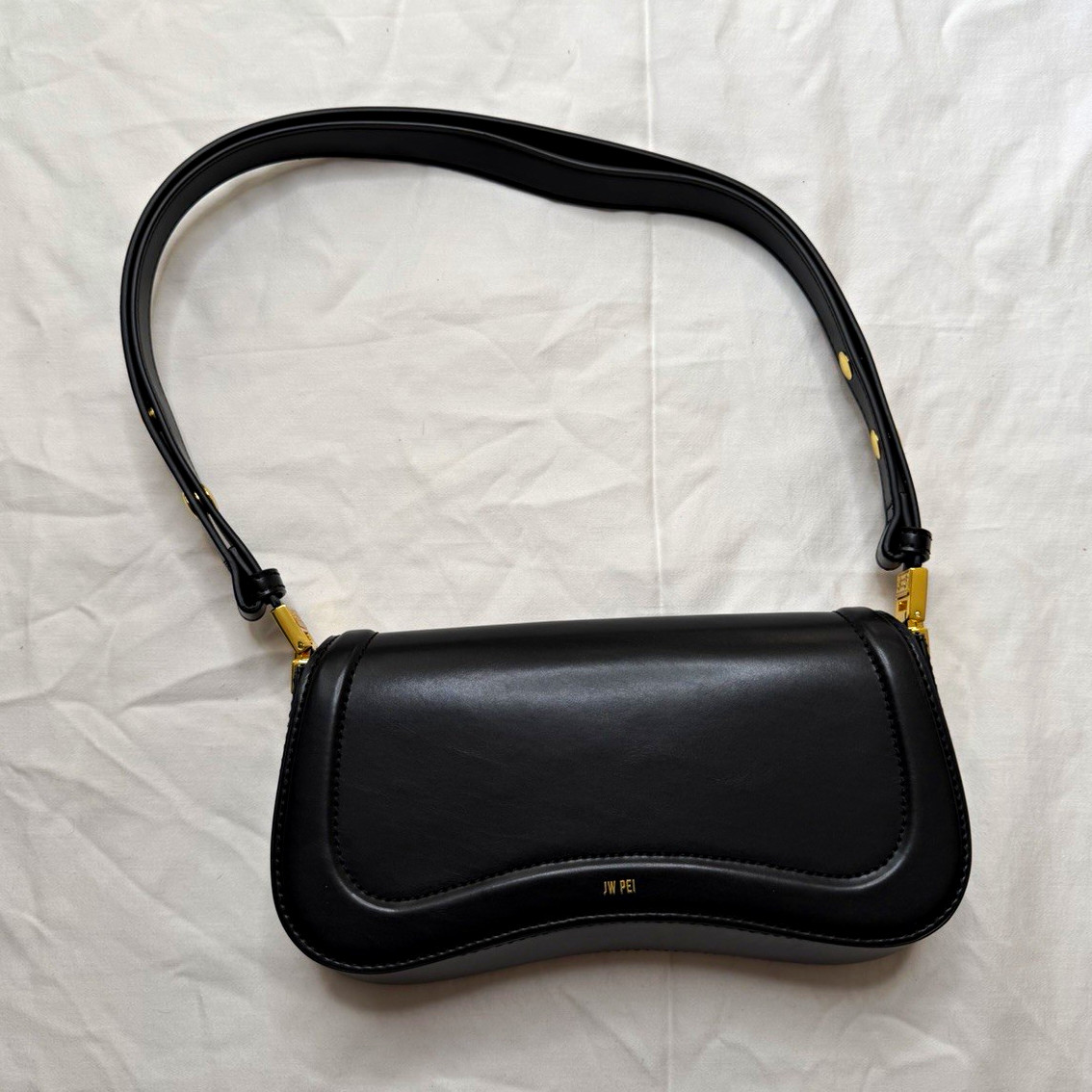 JW PEI Black Shoulder Bag Purse Gold Hardware Magnetic Closure Inner Pockets