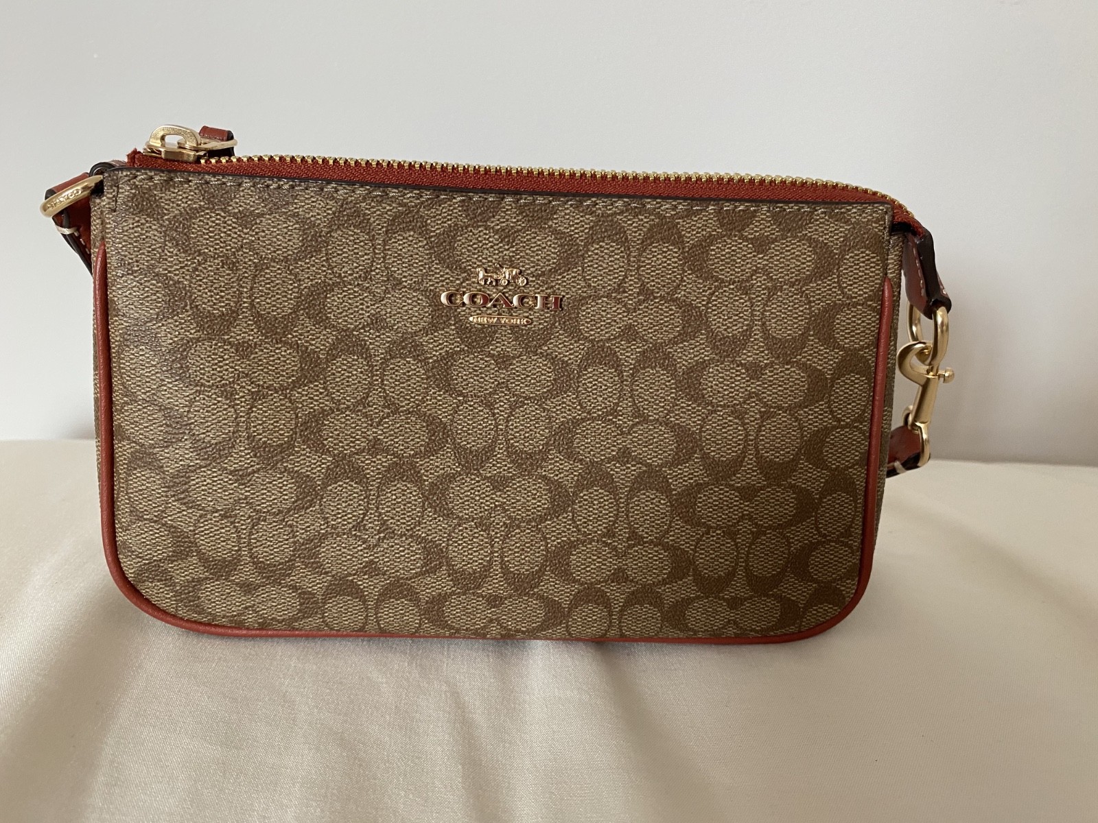 Coach Nolita 19 in Colorblock Micro Signature Canvas Wristlet
