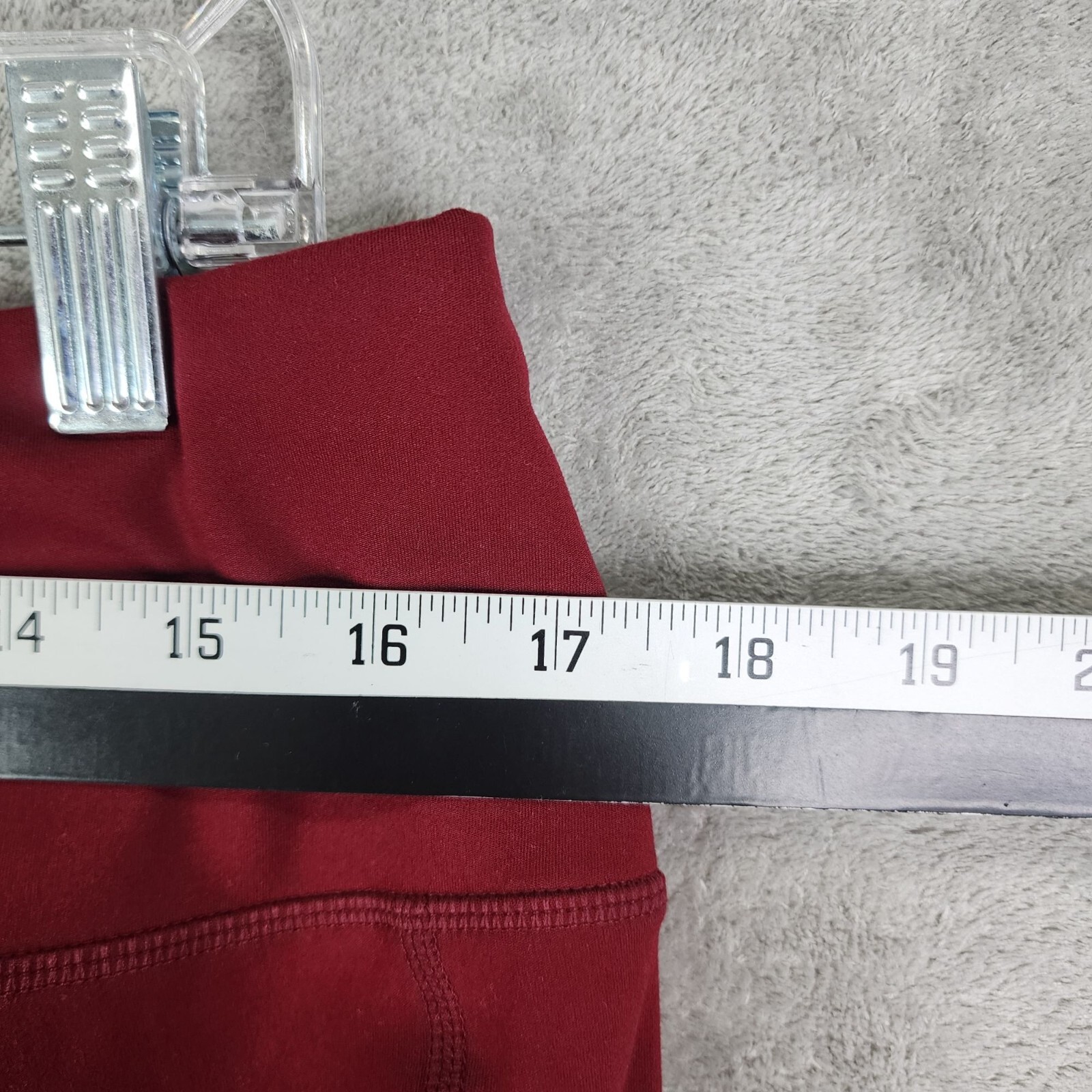 Womens Burgundy Leggings Pants w/ Pockets Stretch Polyester Spandex Blend 3XL