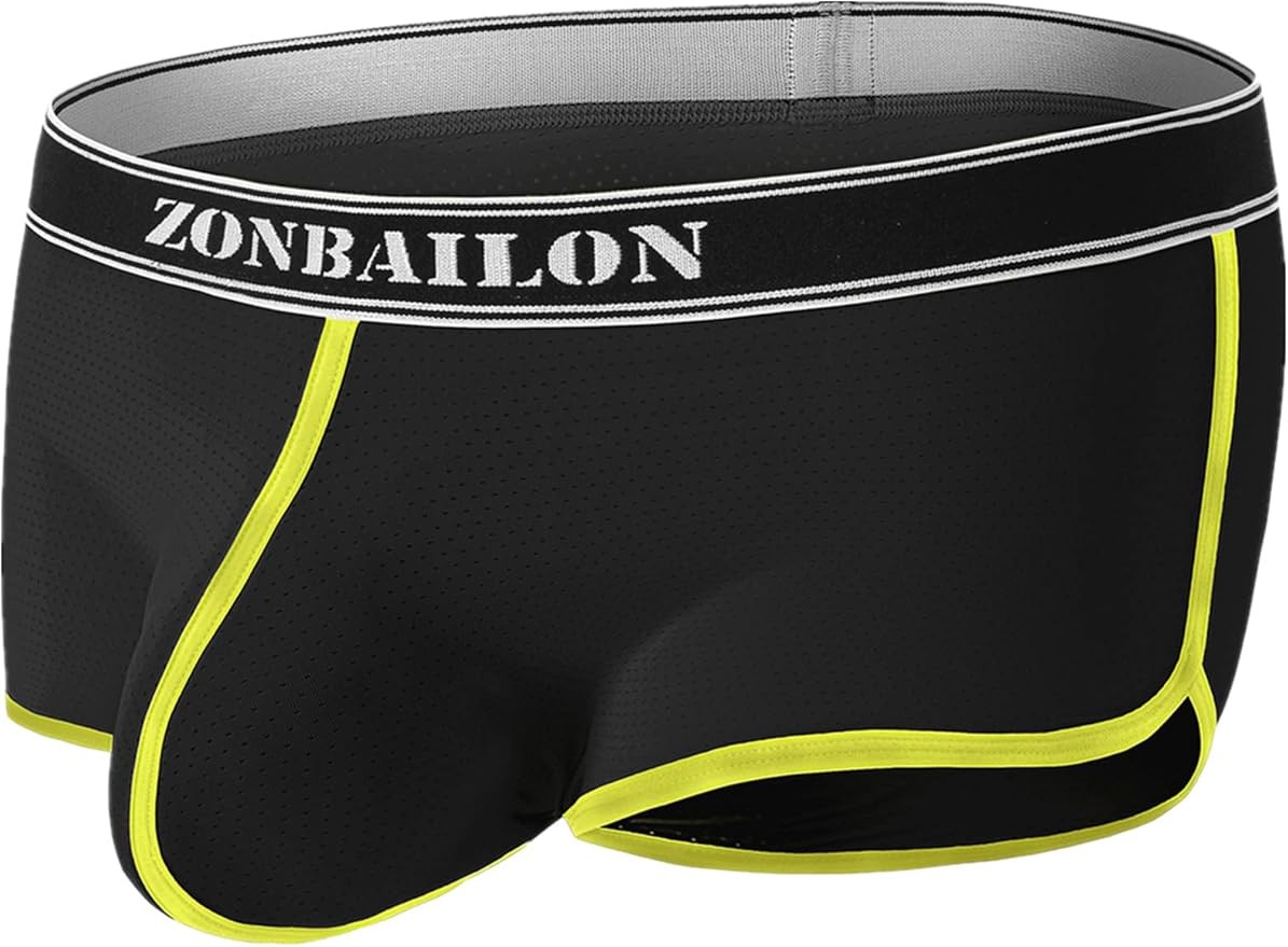 Mens Athletic Trunks Underwear Breath Moisture-Wicking Short Boxers