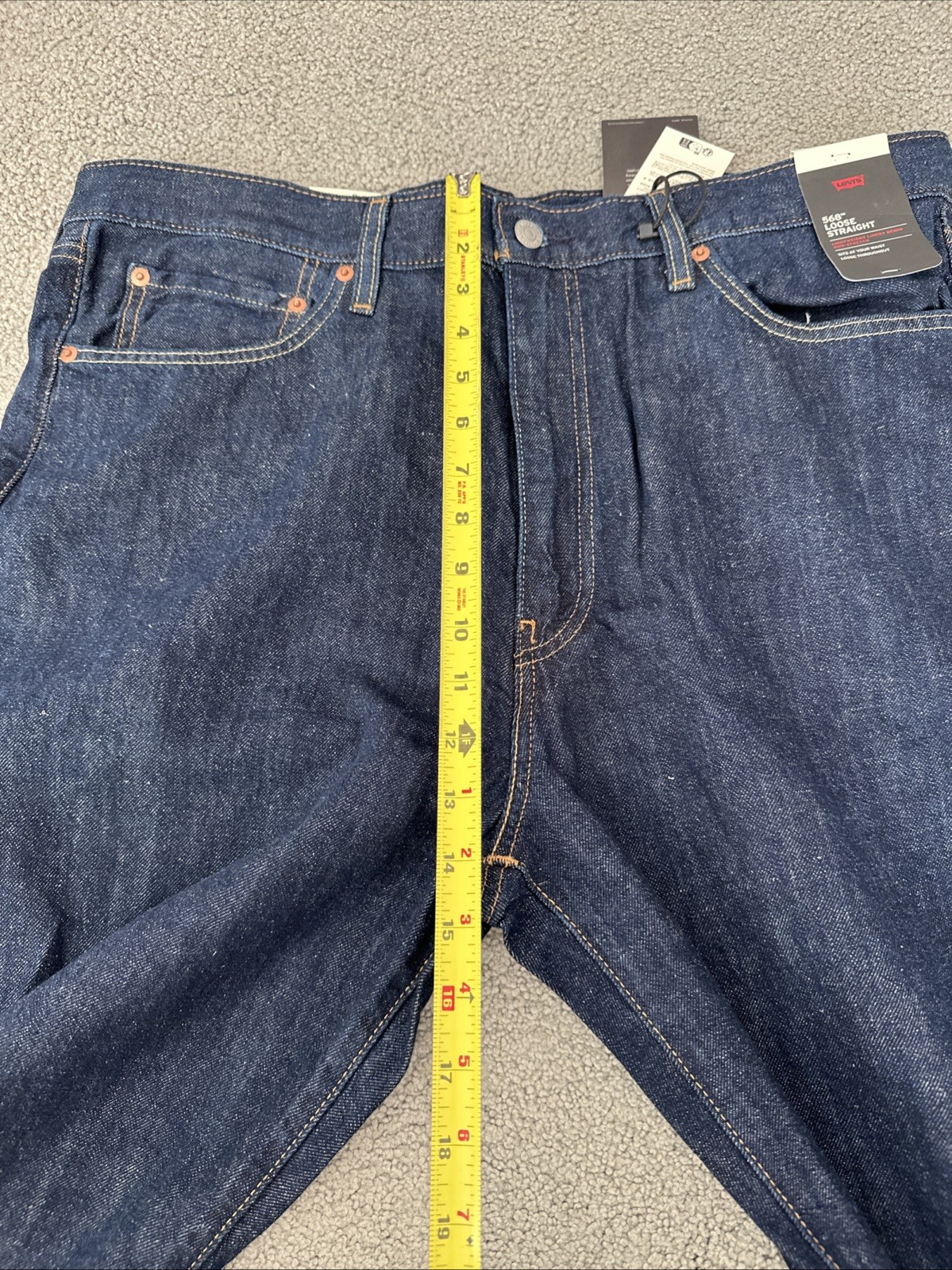 Levis 568 loose straight jeans Dark Blue Cotton Linen Jeans Men’s Sz 38Wx31L