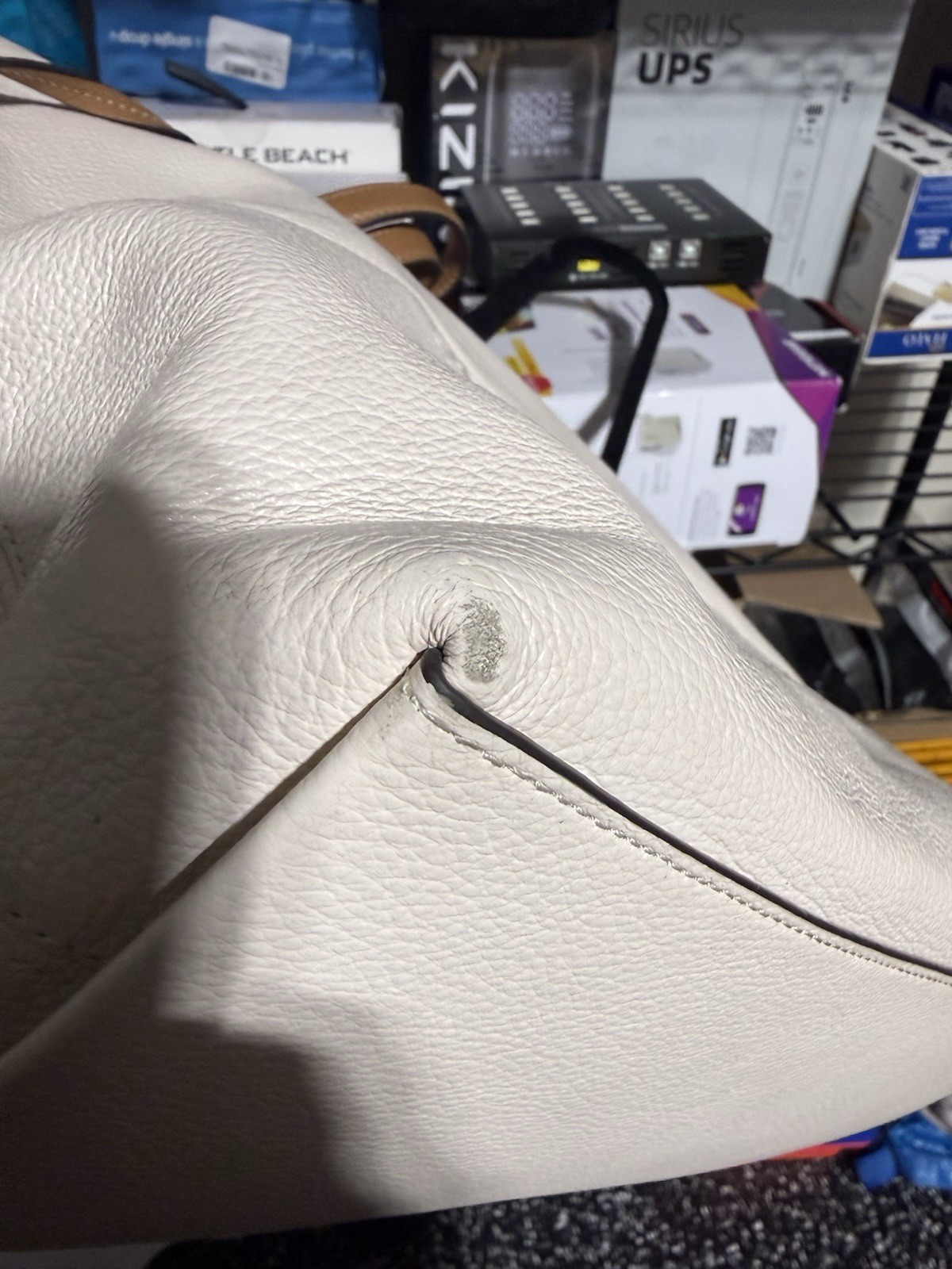 Coach Andy With Horse & Carriage Leather Tote Bag White & Brown Tassel Old Money