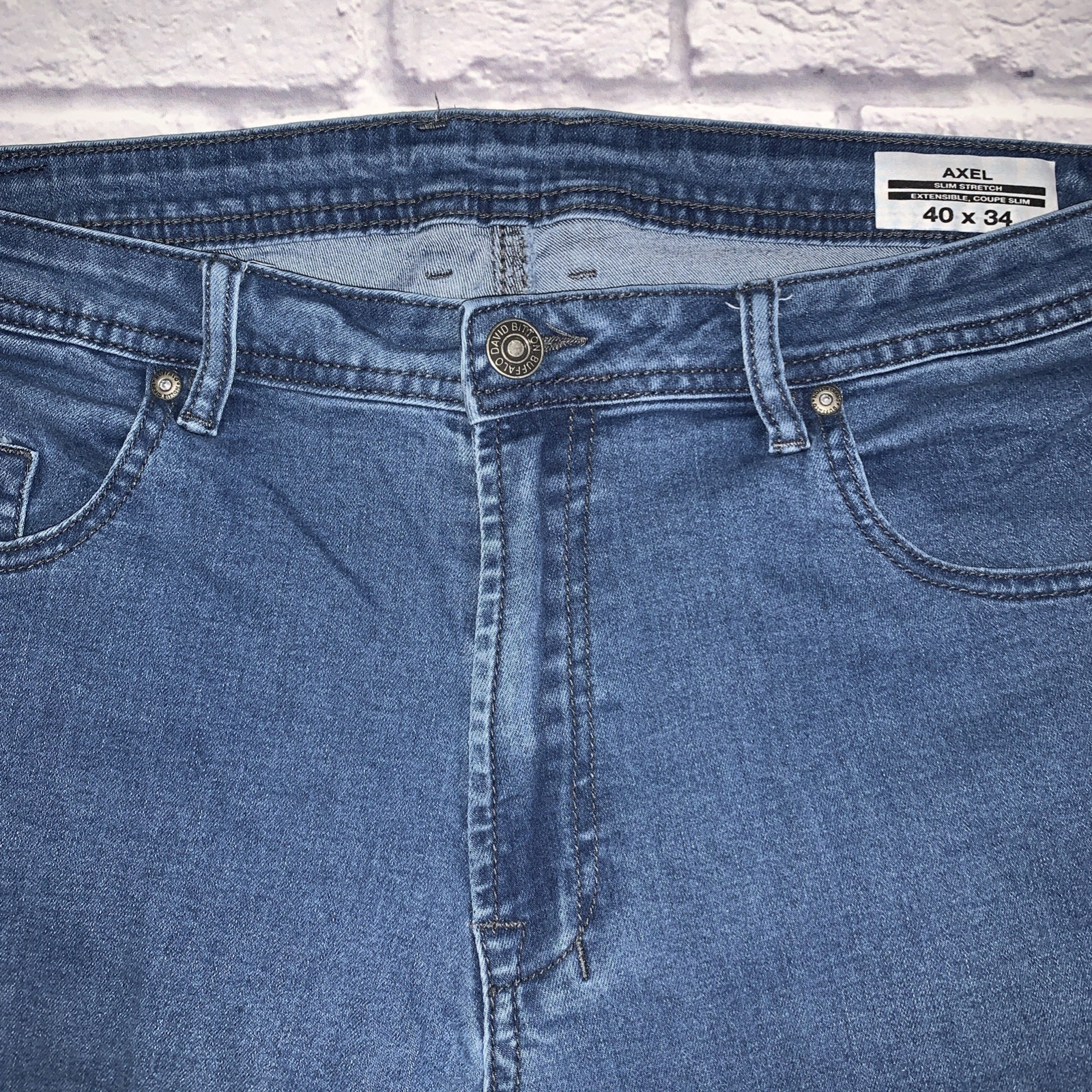 Buffalo David Bitton Jeans Mens 40×34 Axel Slim Stretch Blue Denim