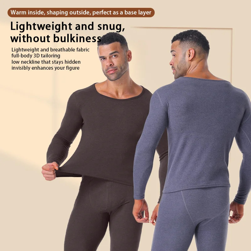 Men Seamless Thermal Underwear Fleeced Lined Long Johns Set Warm Tops&Panties US