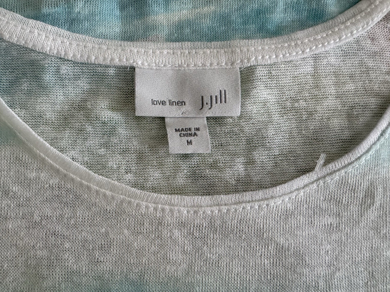 J.Jill 100% Linen Sleeveless Beach Scene Tank Size Medium