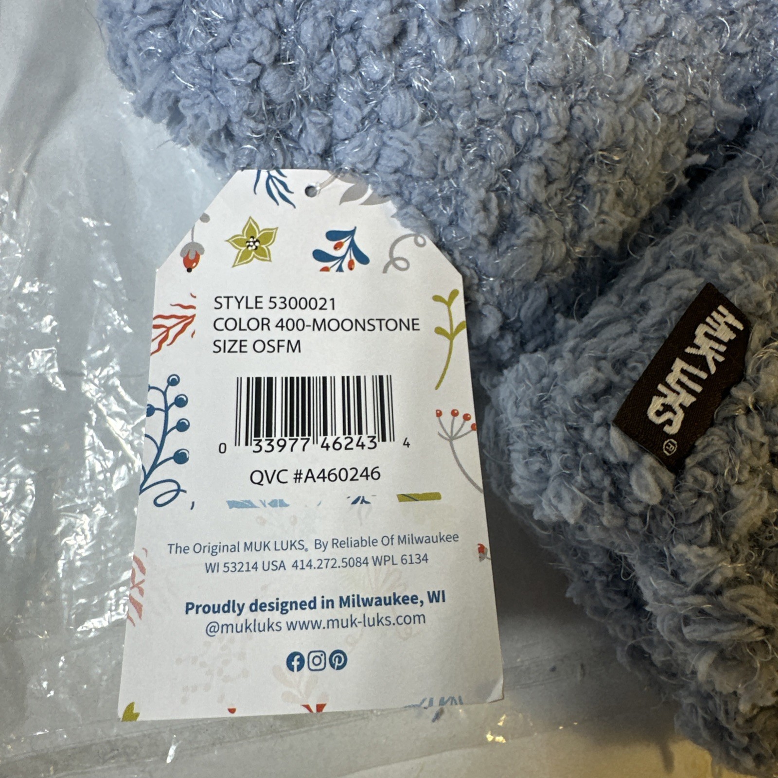 Muk Luks Women’s Popcorn Fluffy Soft Lined Mittens One Size Fits Most Moonstone